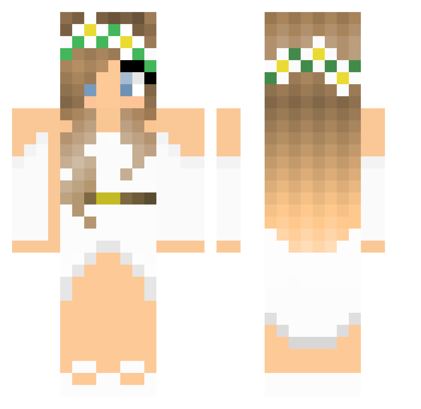 Walked_ Minecraft skin, front and back view