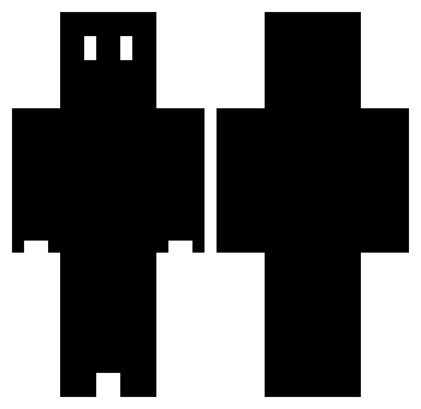 Waazzuupp Minecraft skin, front and back view