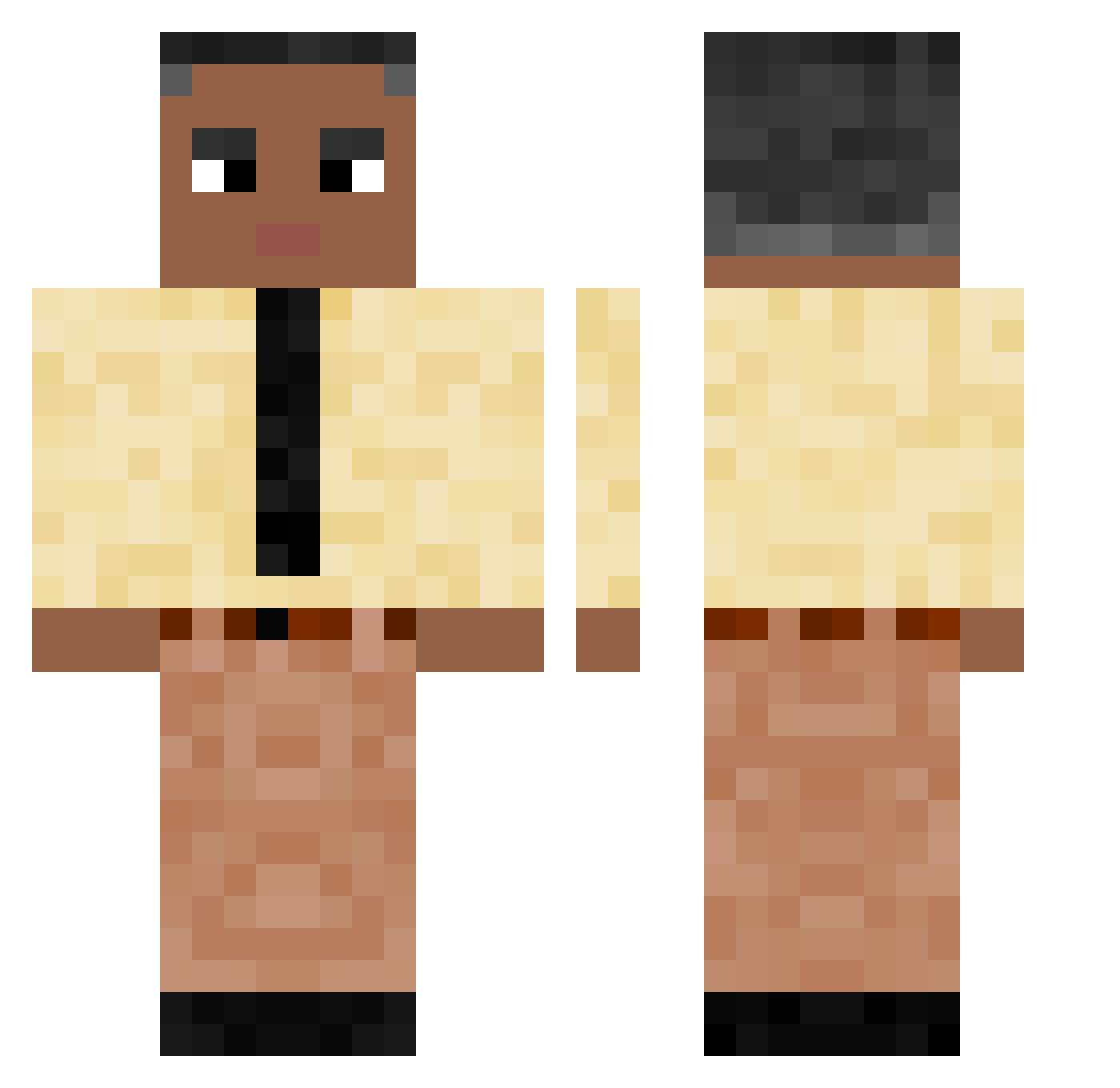 Dights Minecraft skin, front and back view
