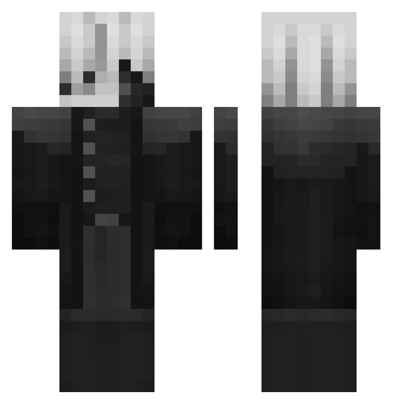 KFC_Envy Minecraft skin, front and back view