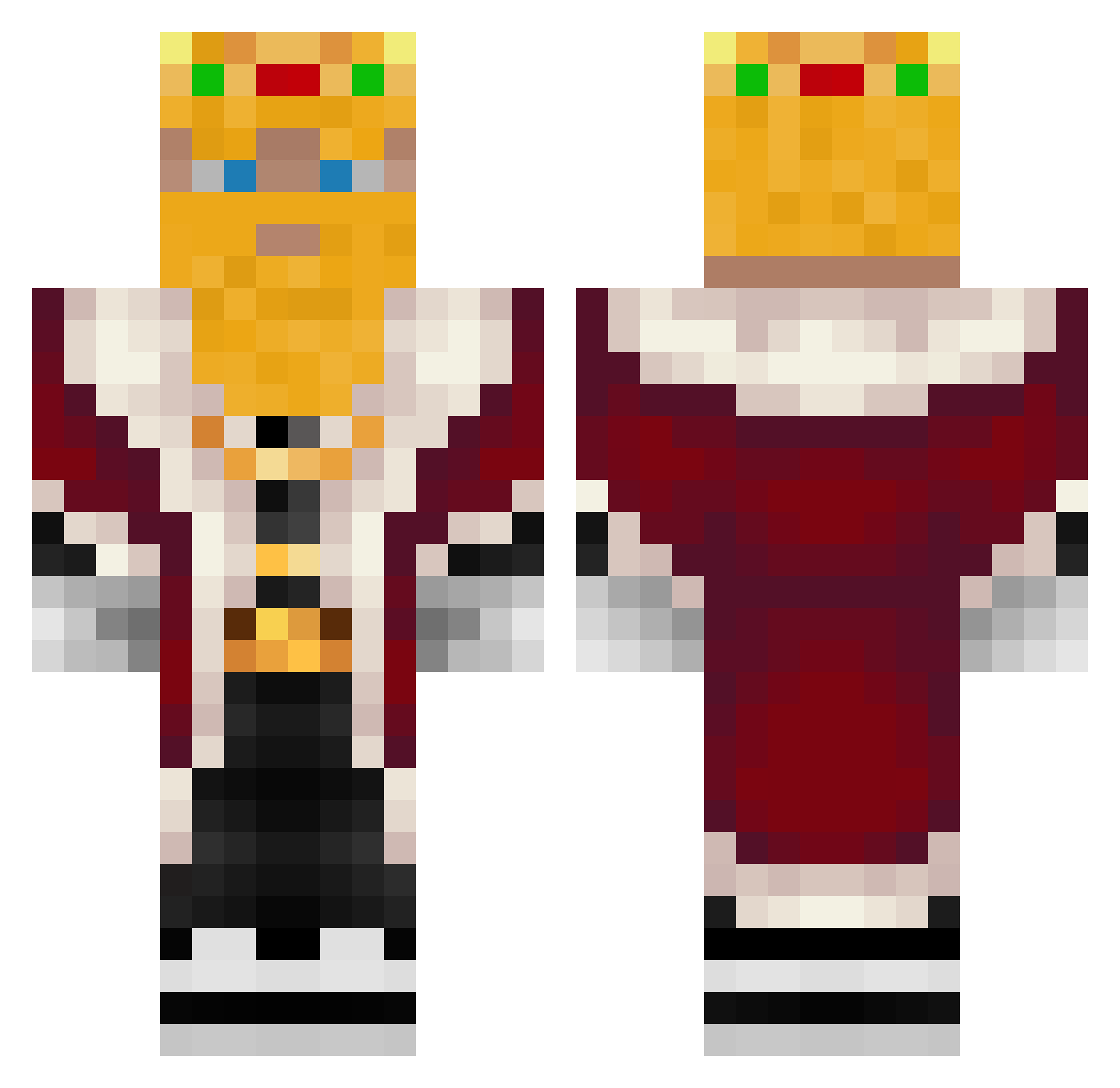 TheManofTheWoods Minecraft skin, front and back view