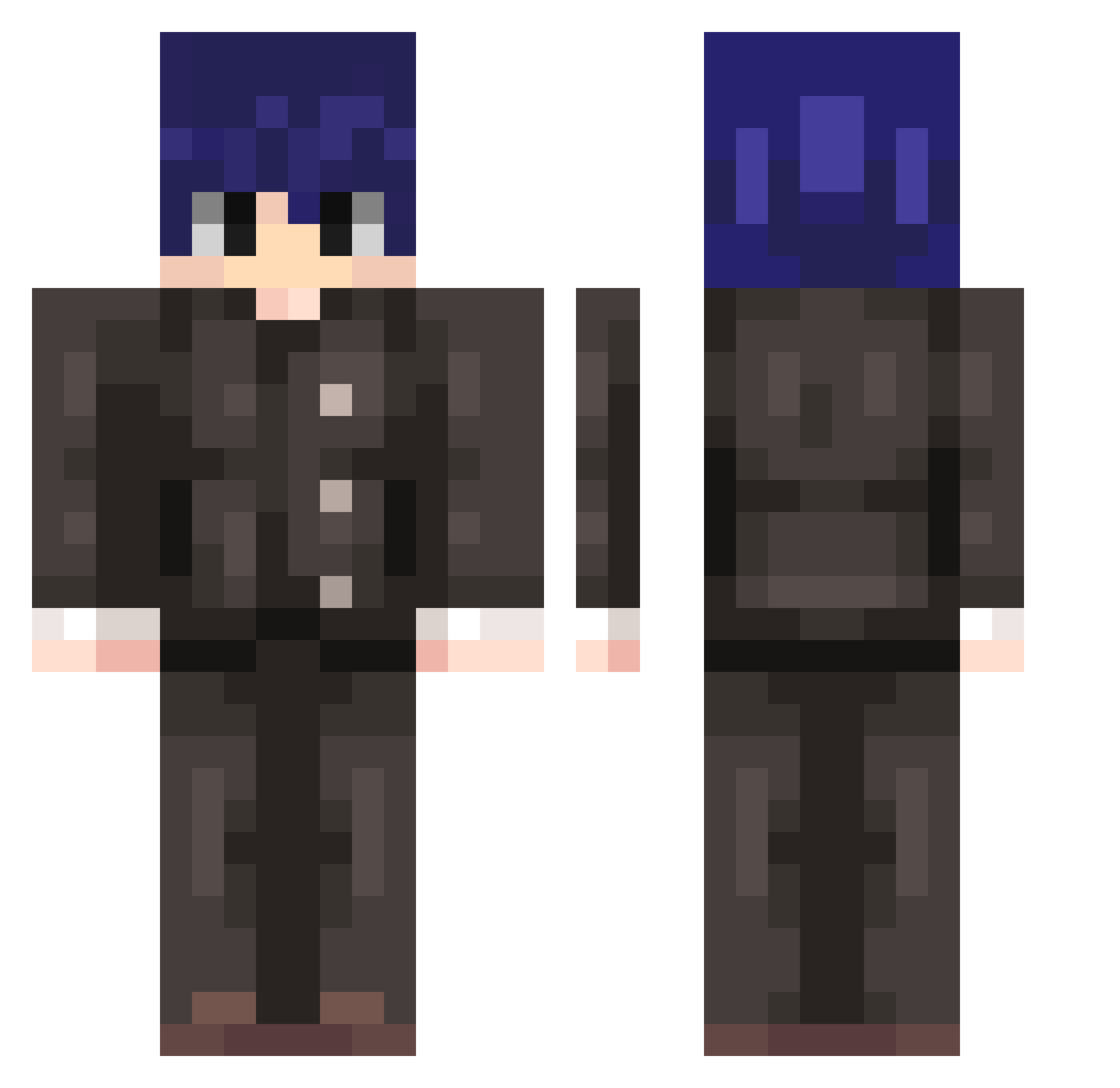 loc_noc Minecraft skin, front and back view