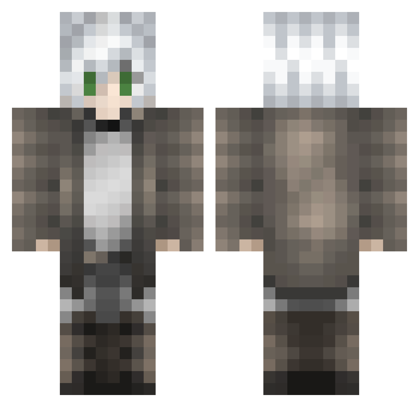ZYL0US Minecraft skin, front and back view