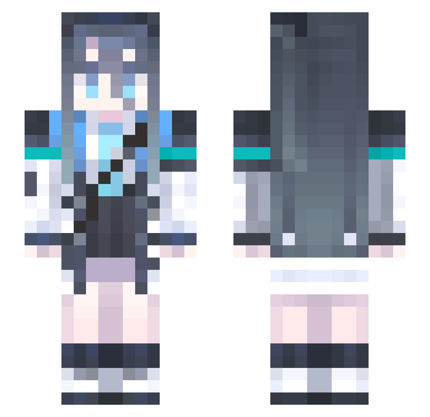 Aotaro0025 Minecraft skin, front and back view