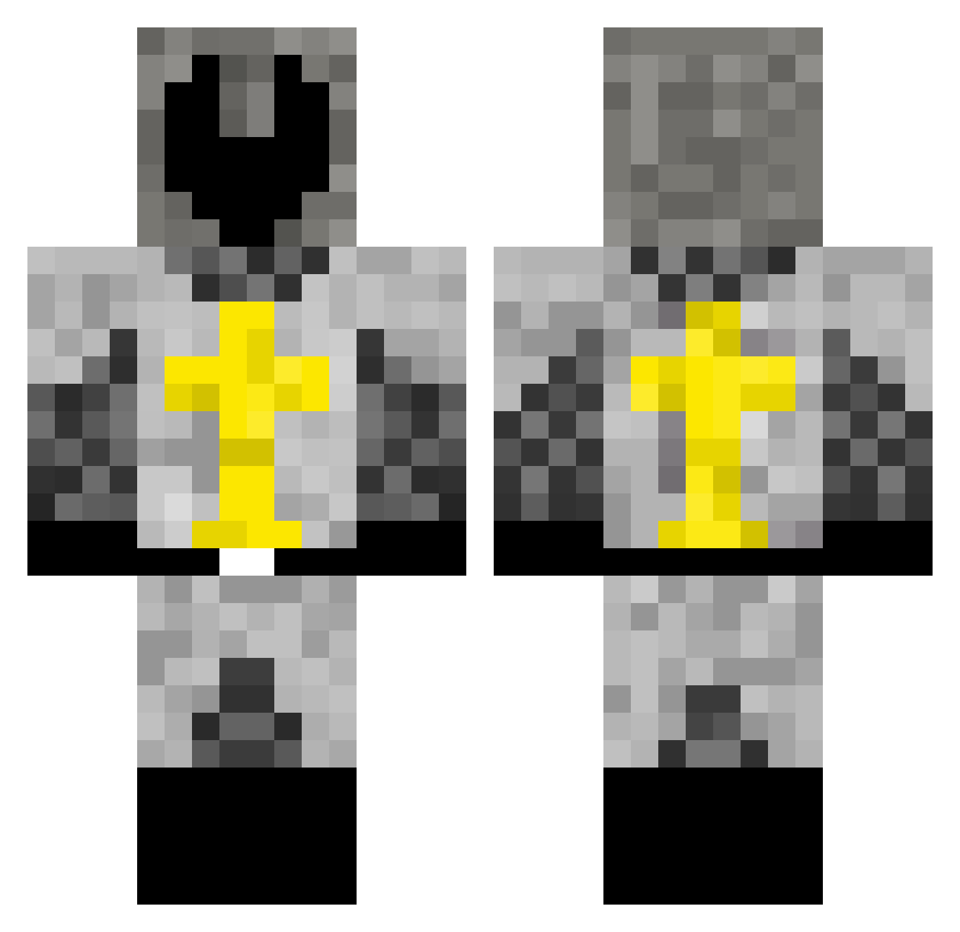 Thecreatorv3 Minecraft skin, front and back view