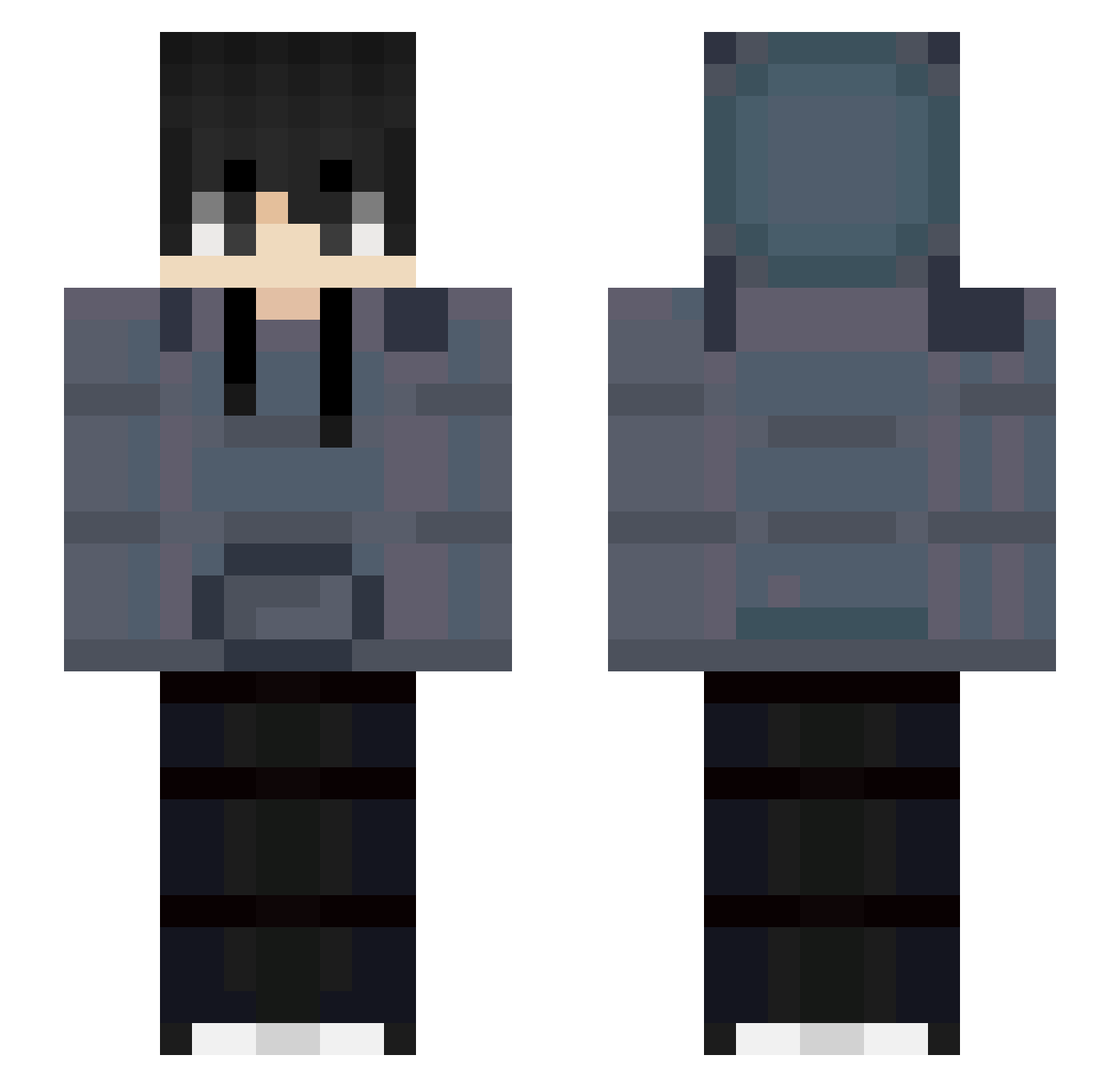 Stevuniaa Minecraft skin, front and back view