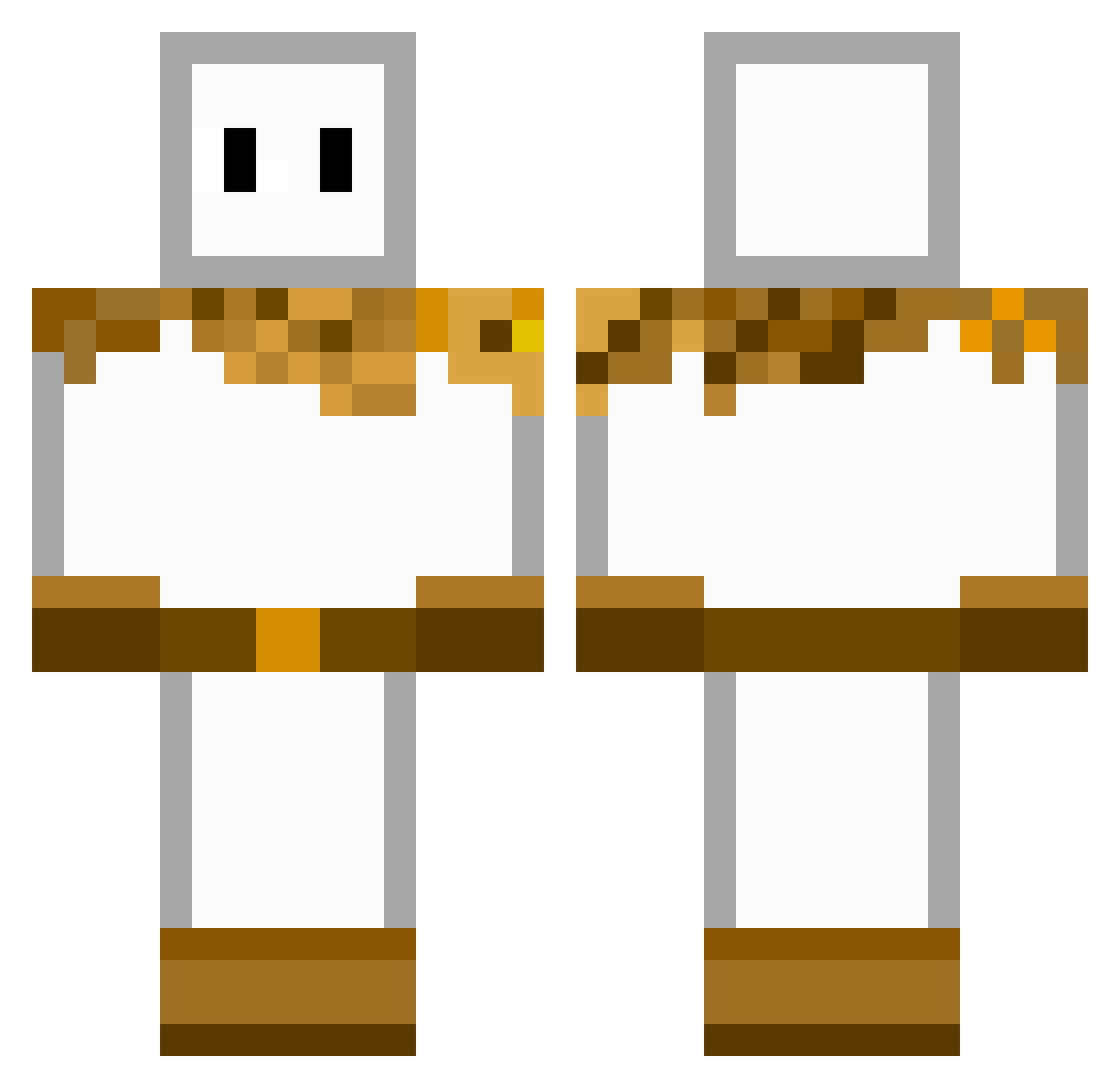 Anywcm Minecraft skin, front and back view