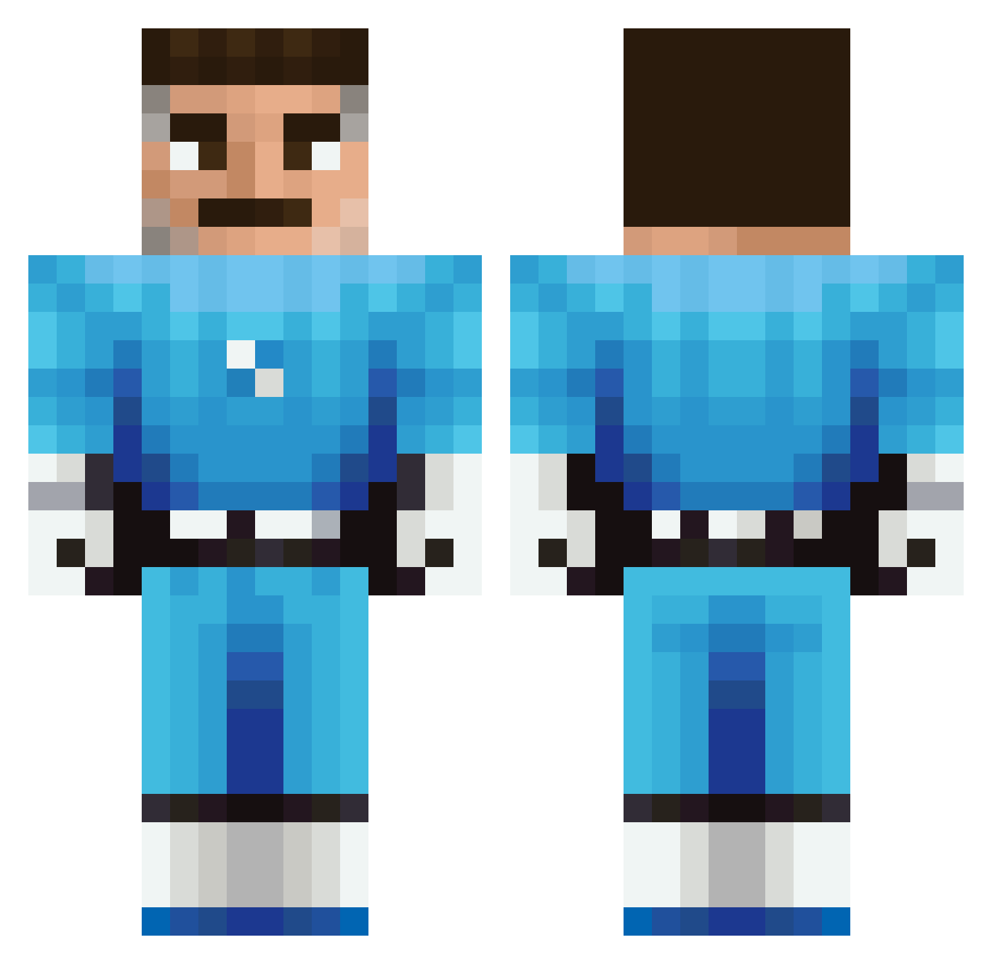RainbowCatto Minecraft skin, front and back view
