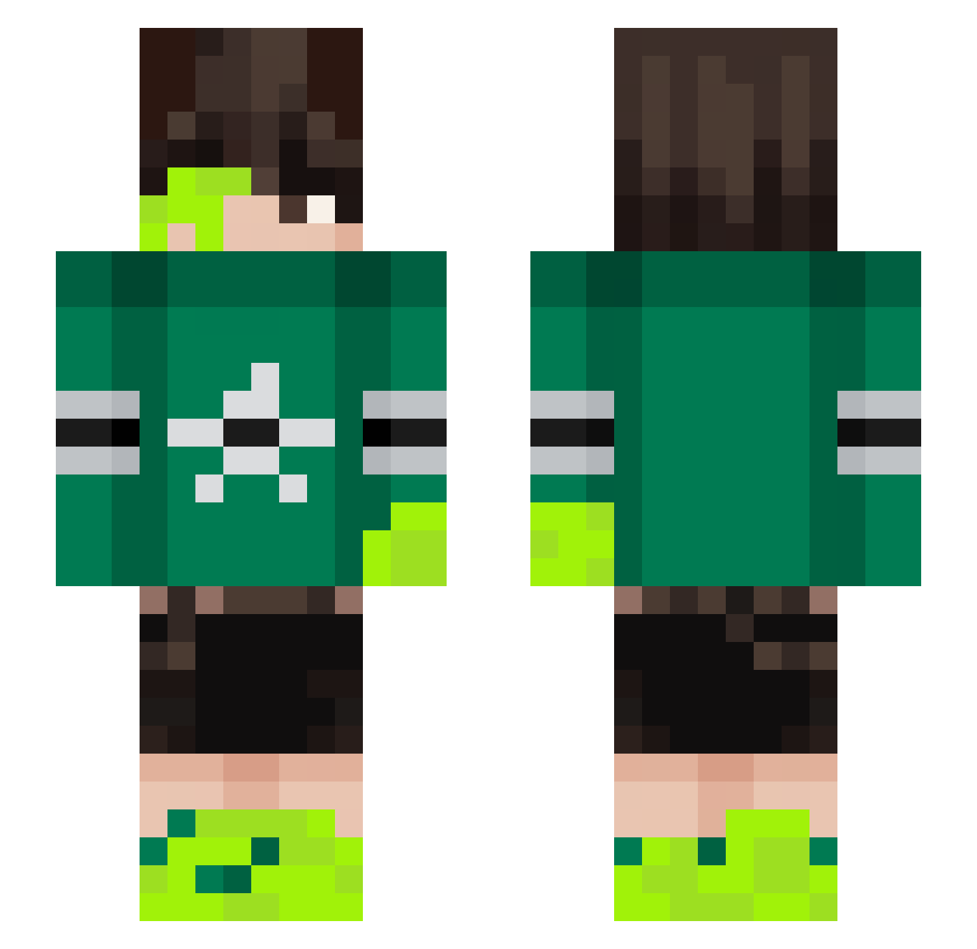 bbrody Minecraft skin, front and back view