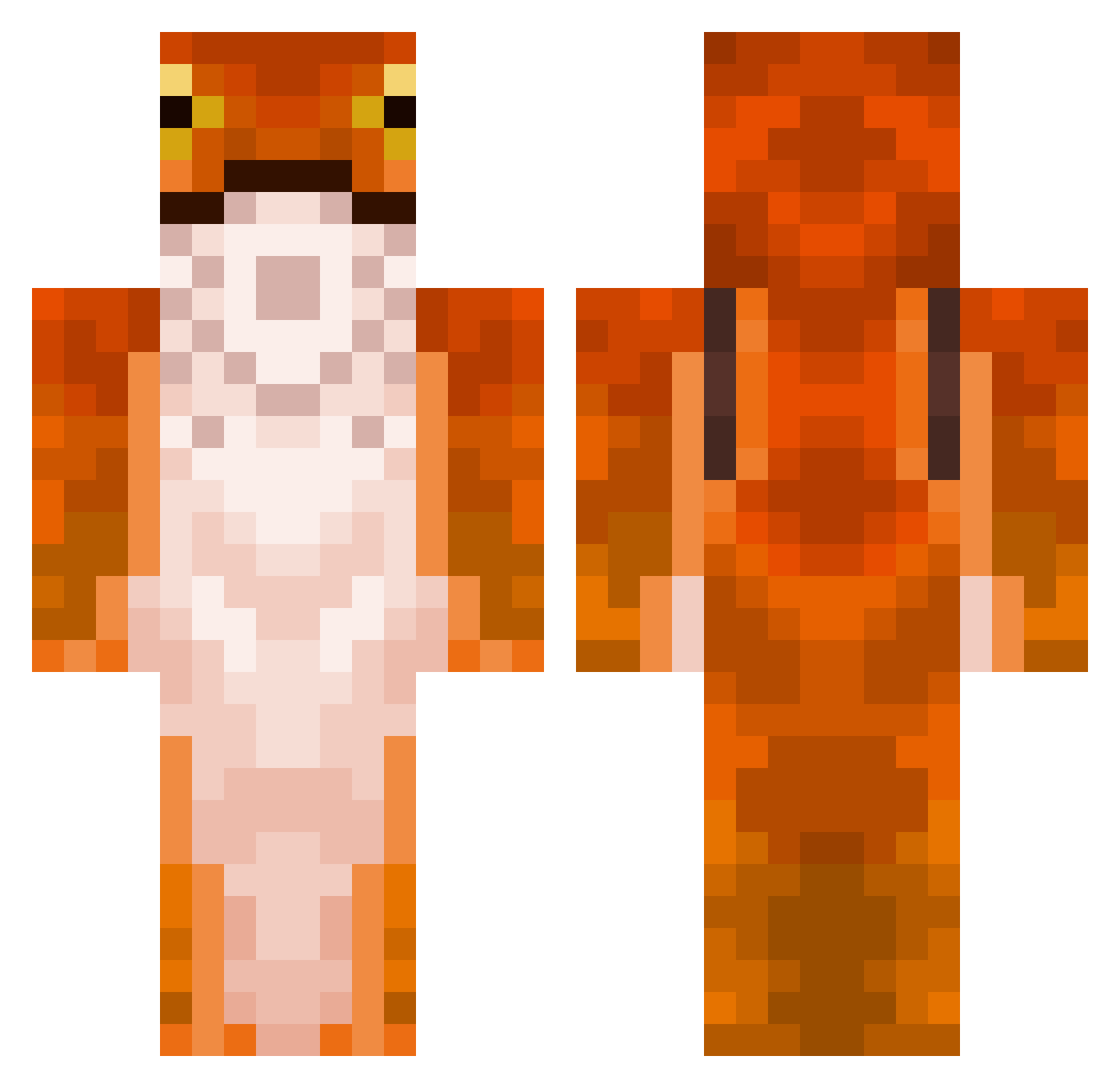 smushedtomato Minecraft skin, front and back view