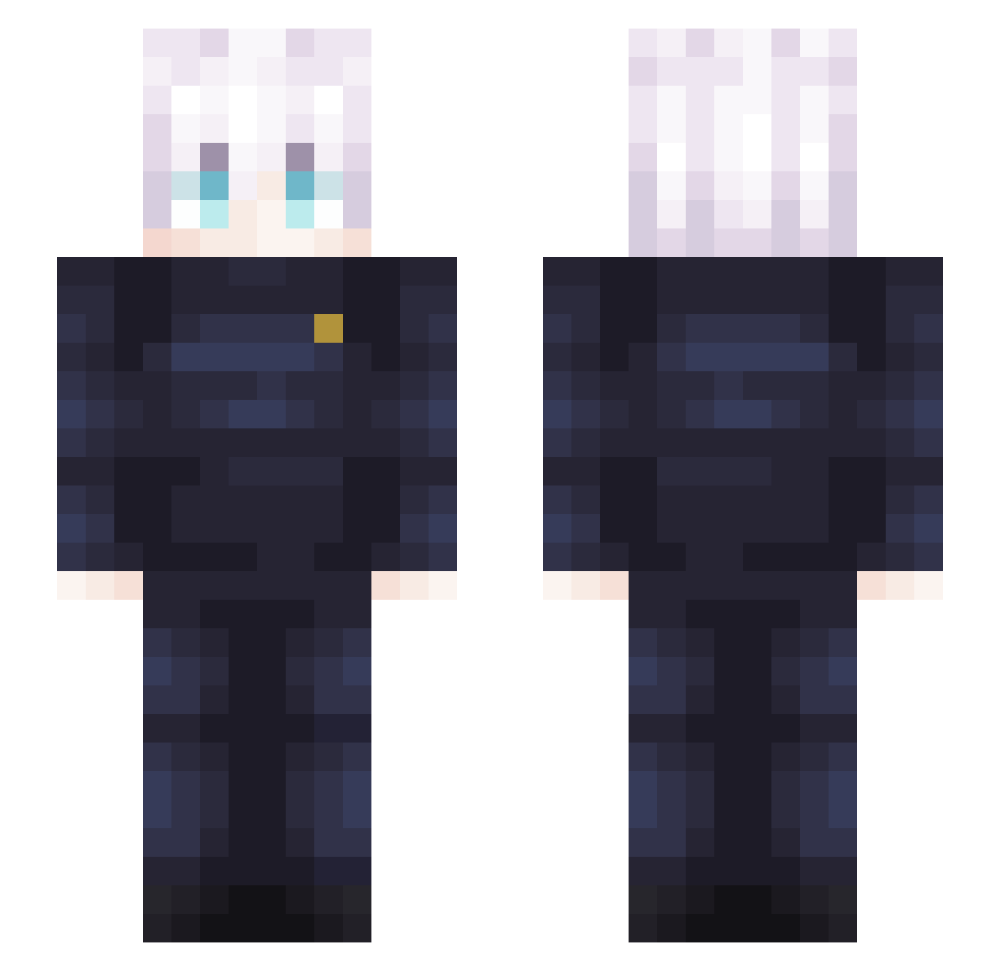 Zuby Minecraft skin, front and back view