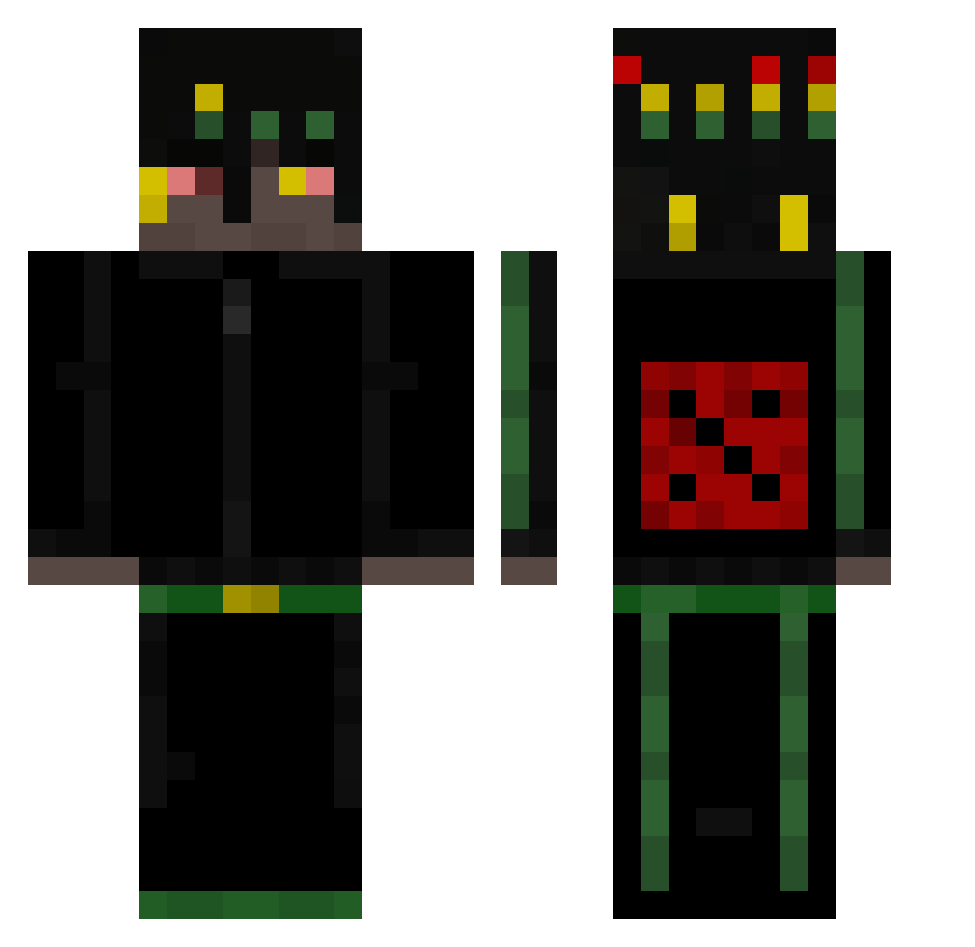 Simvol_X Minecraft skin, front and back view