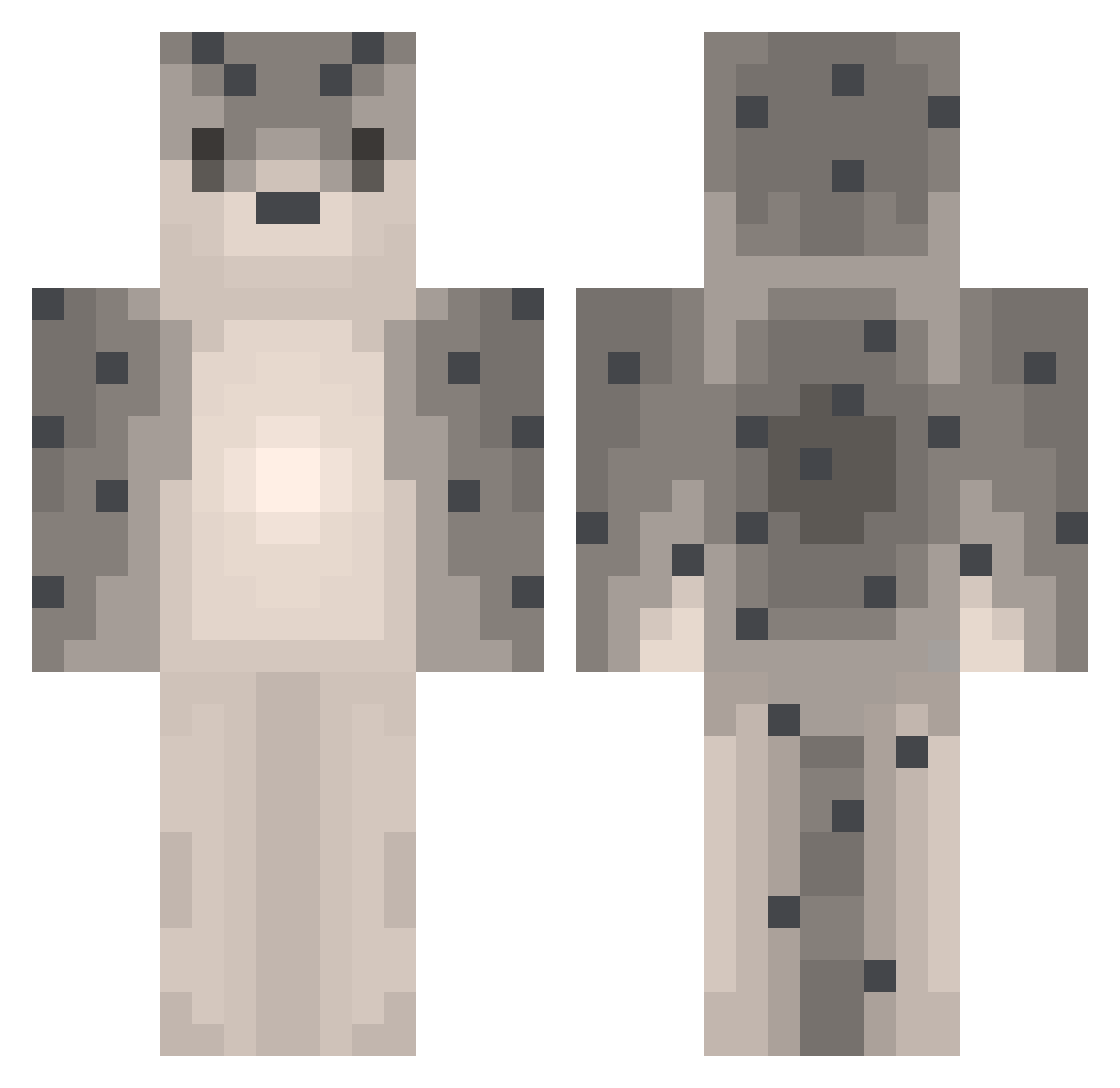 ti1na Minecraft skin, front and back view