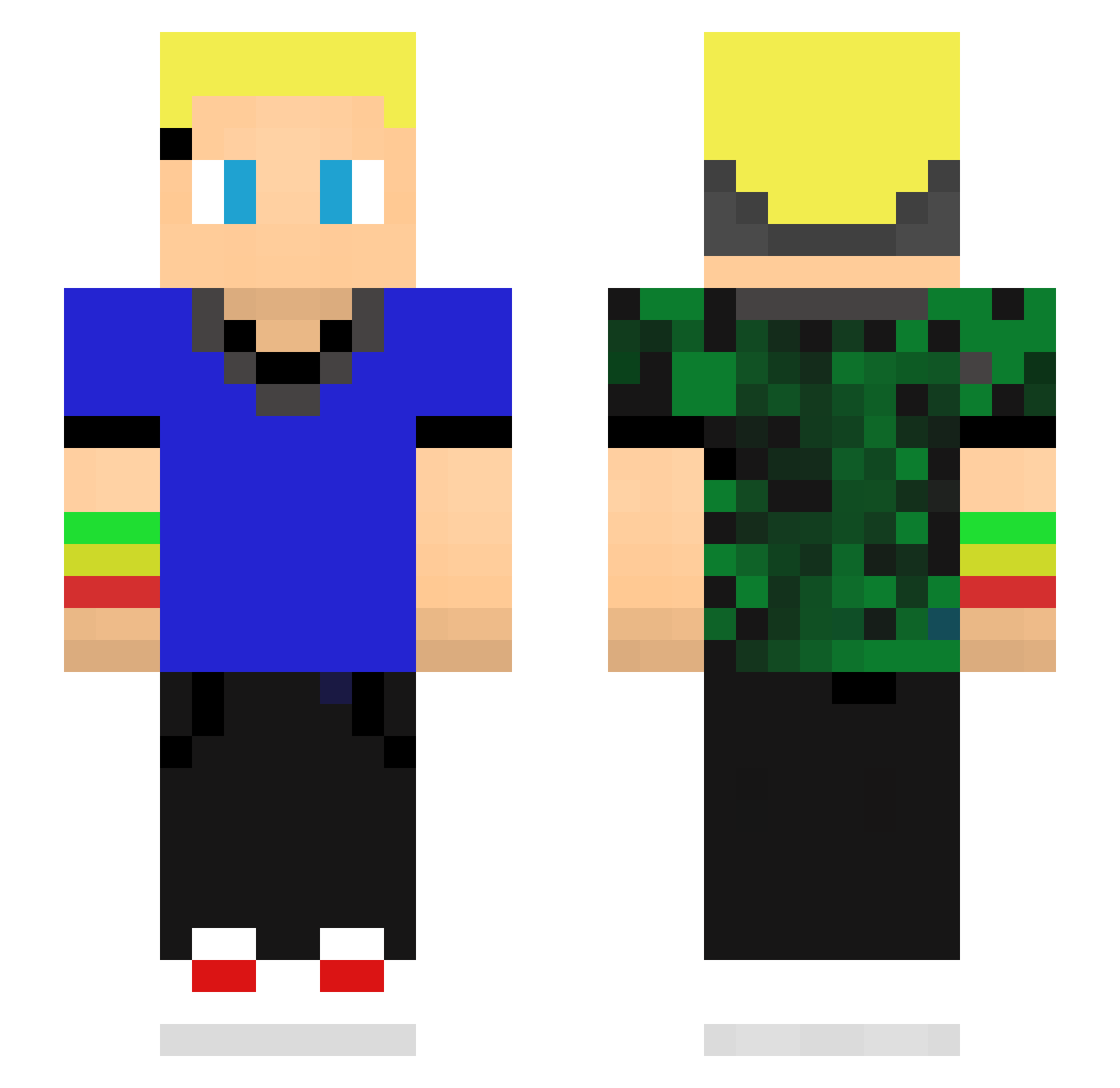 WosFAKE Minecraft skin, front and back view