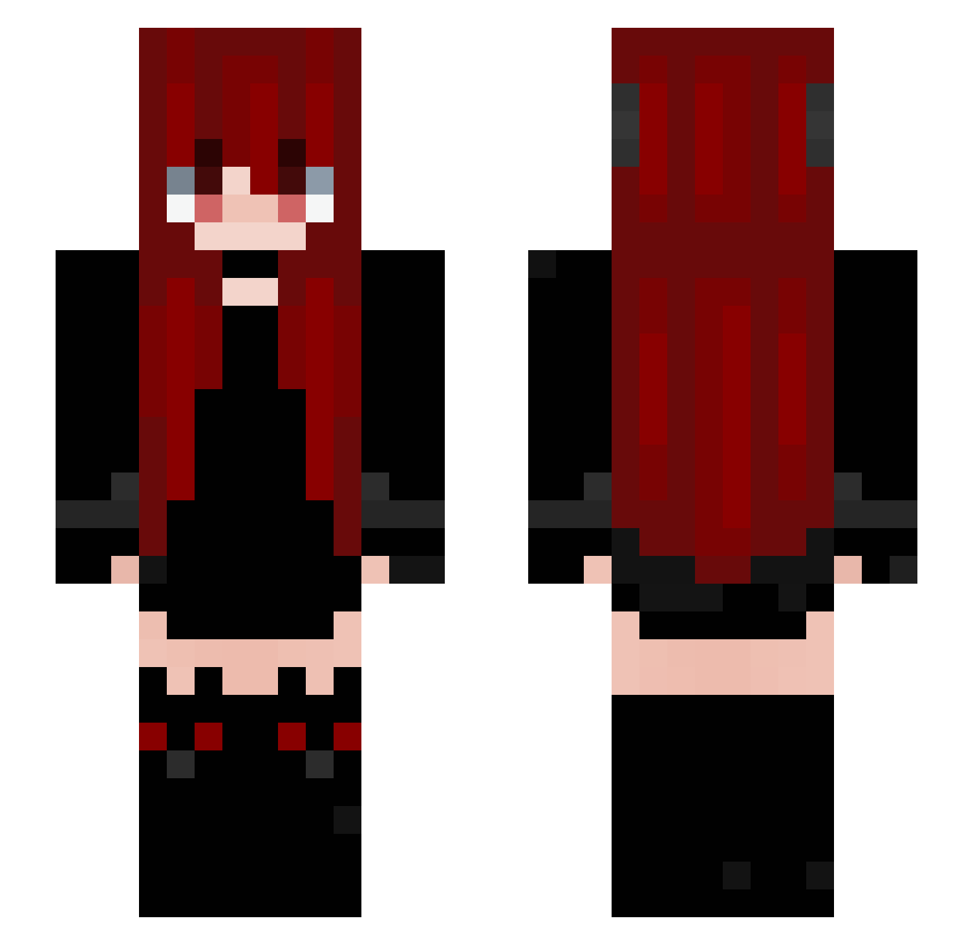 Alina_Chan Minecraft skin, front and back view