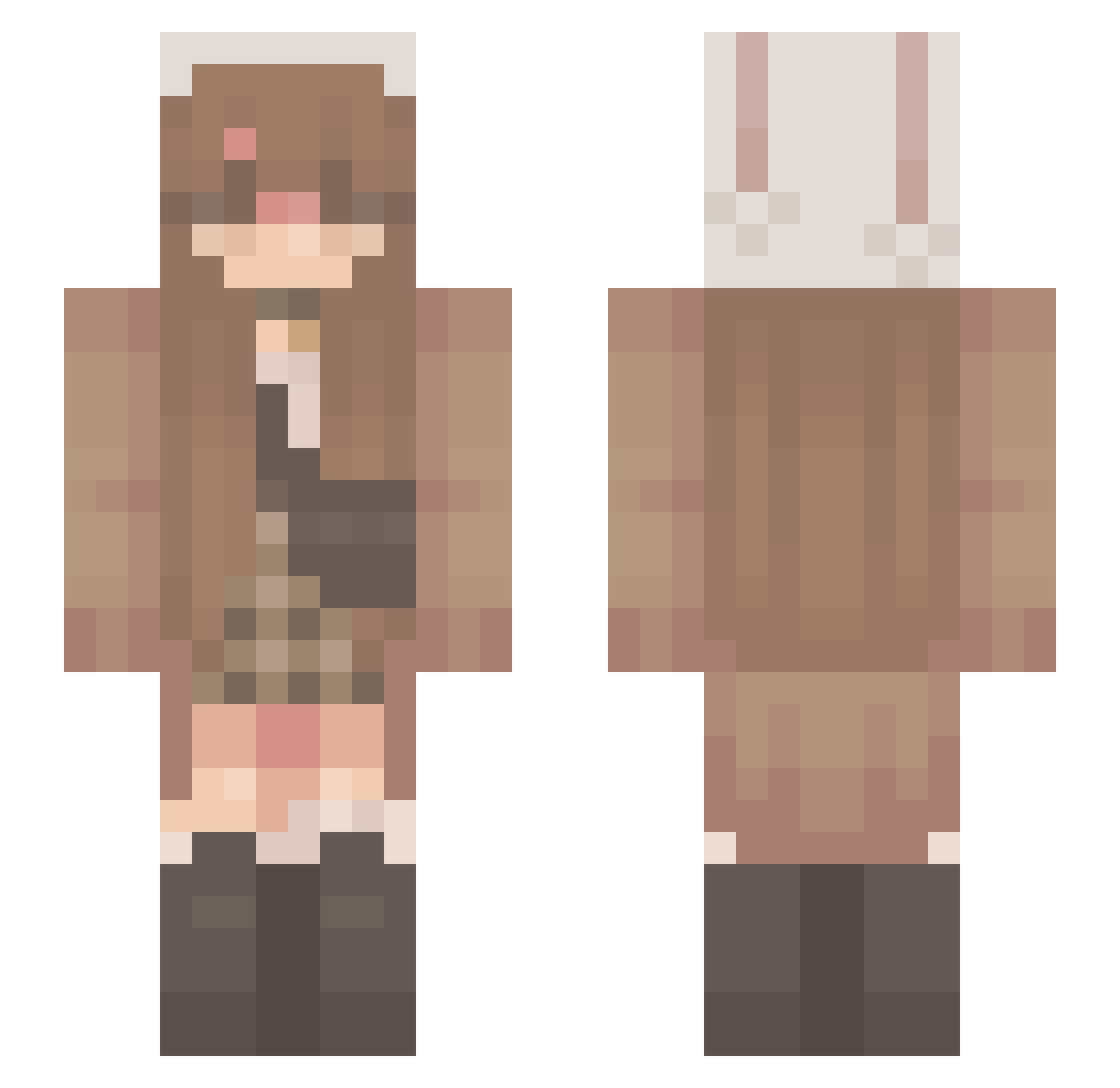 steve638 Minecraft skin, front and back view