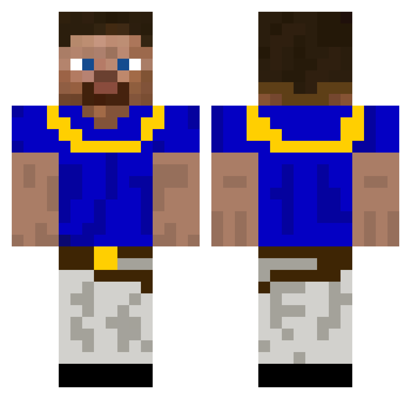 Tize_q Minecraft skin, front and back view
