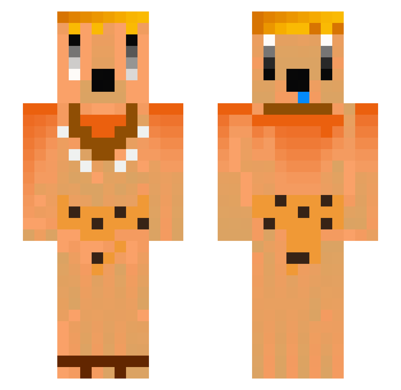 Voltvoltbolt Minecraft skin, front and back view