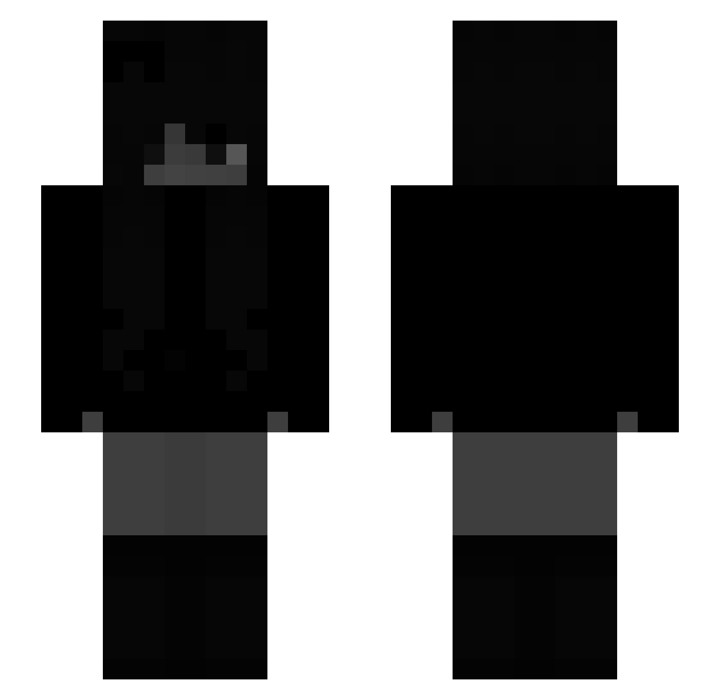 teqred Minecraft skin, front and back view