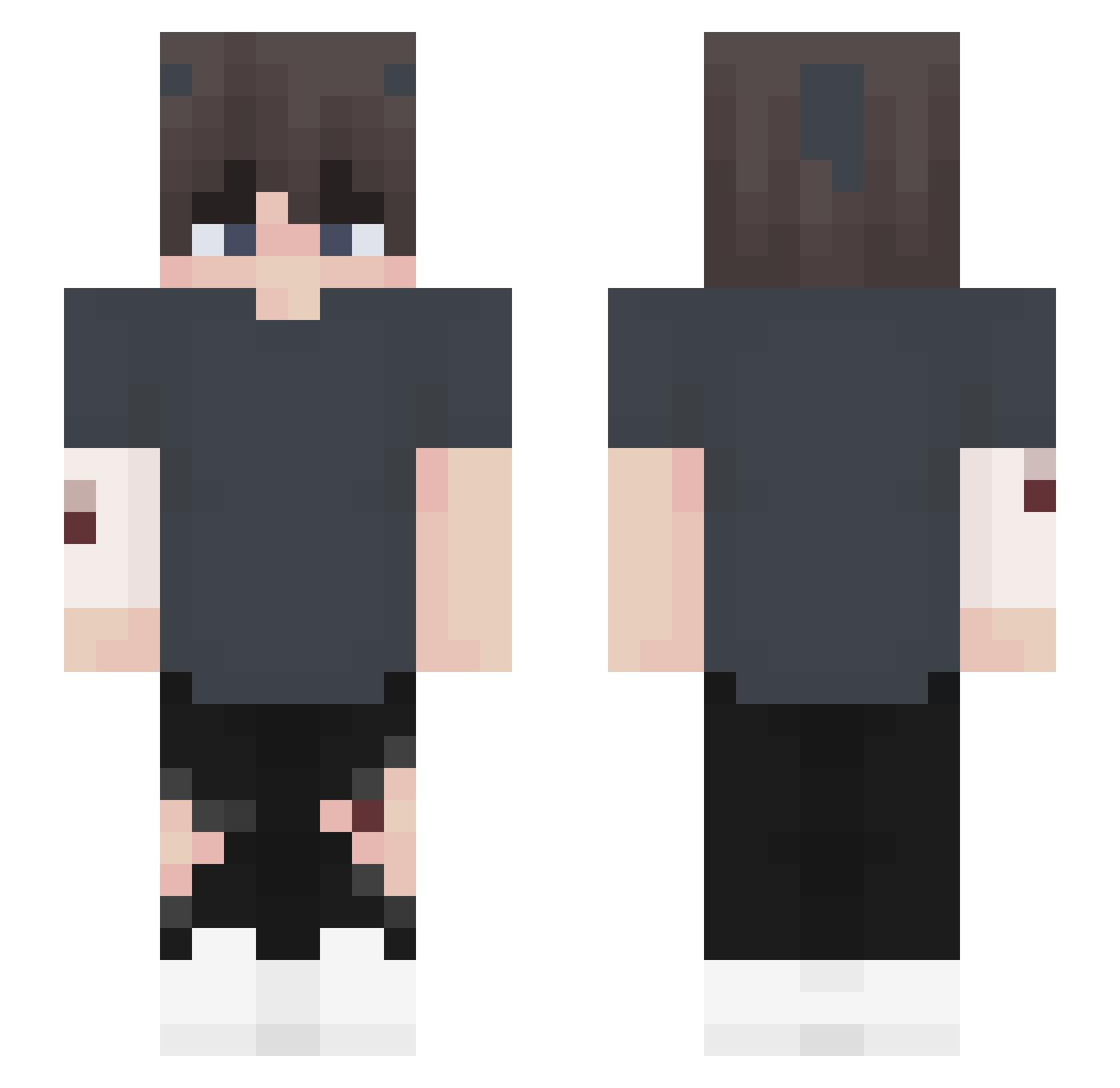 Lotinix Minecraft skin, front and back view