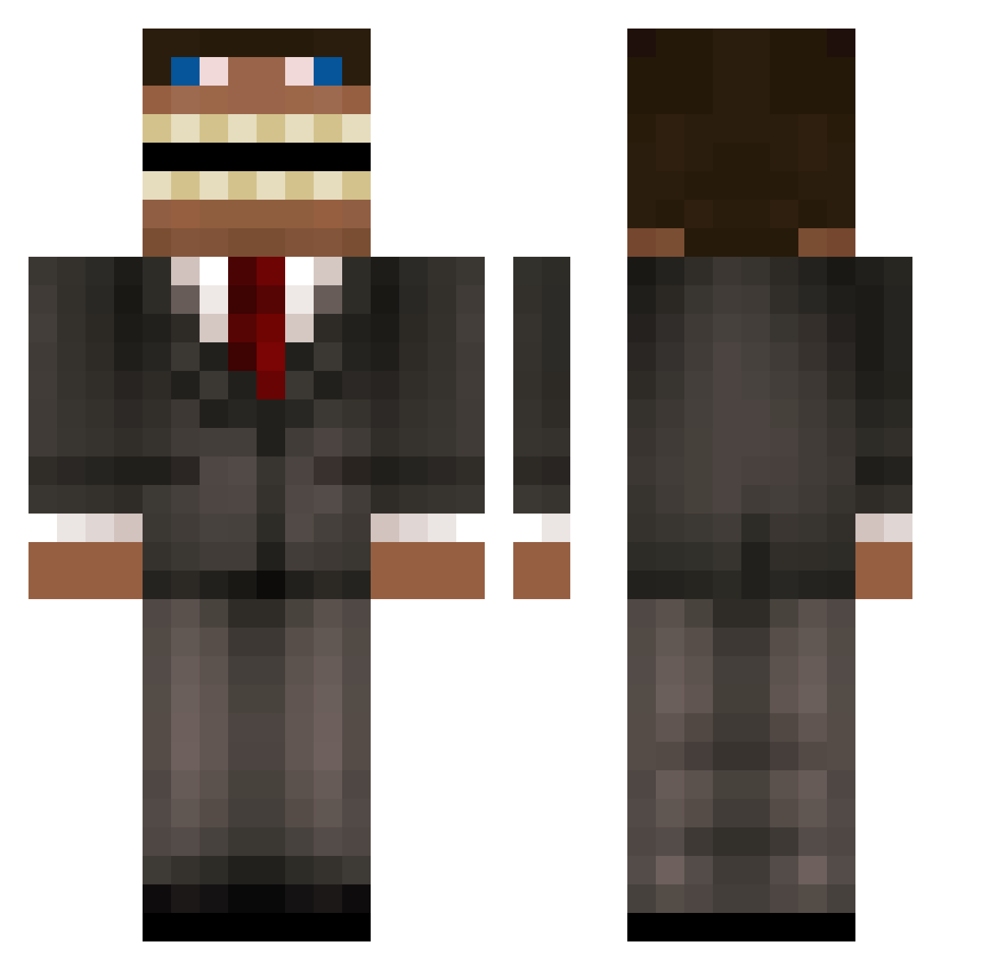 kwoft Minecraft skin, front and back view