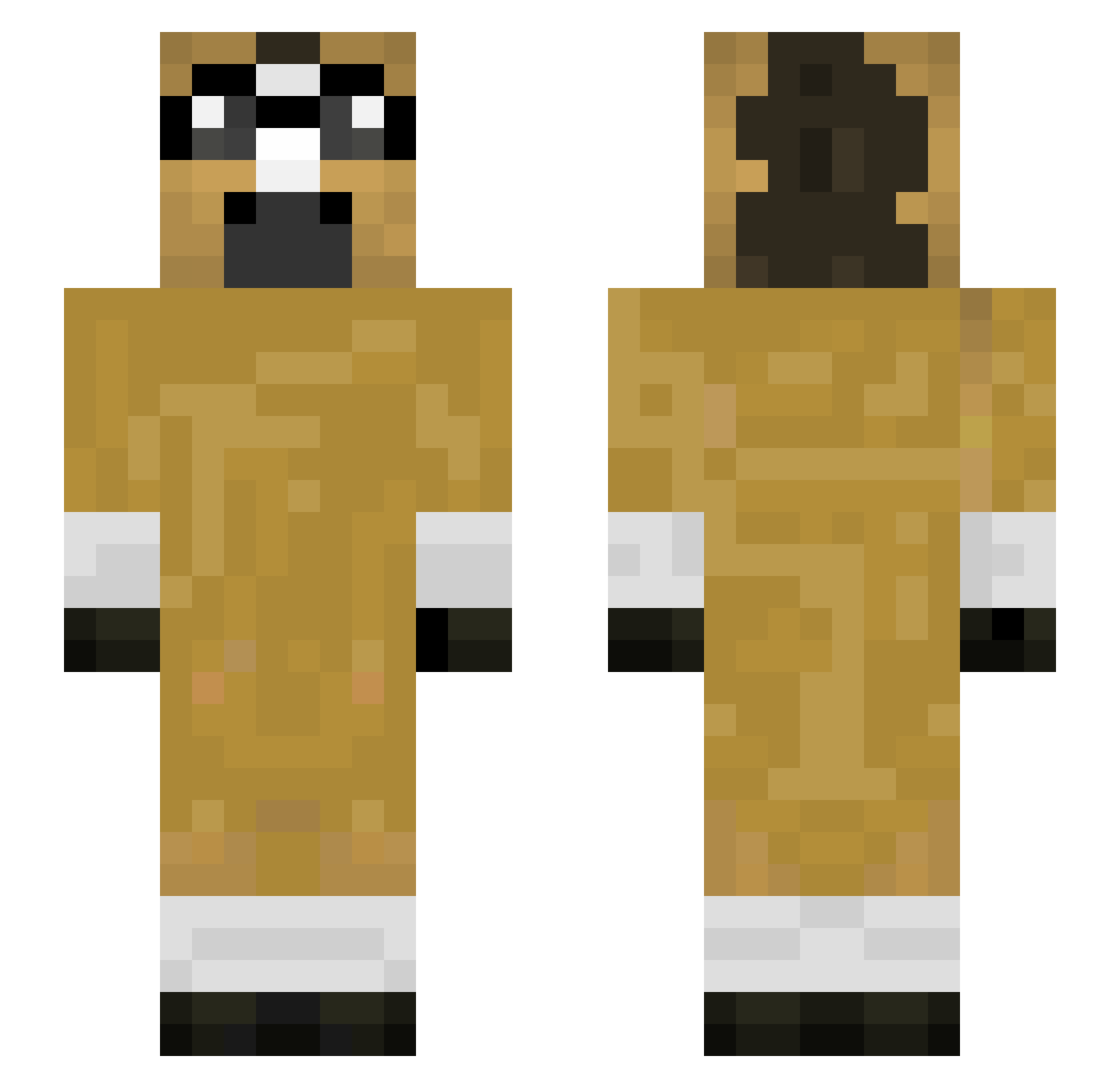 Hopsyy Minecraft skin, front and back view