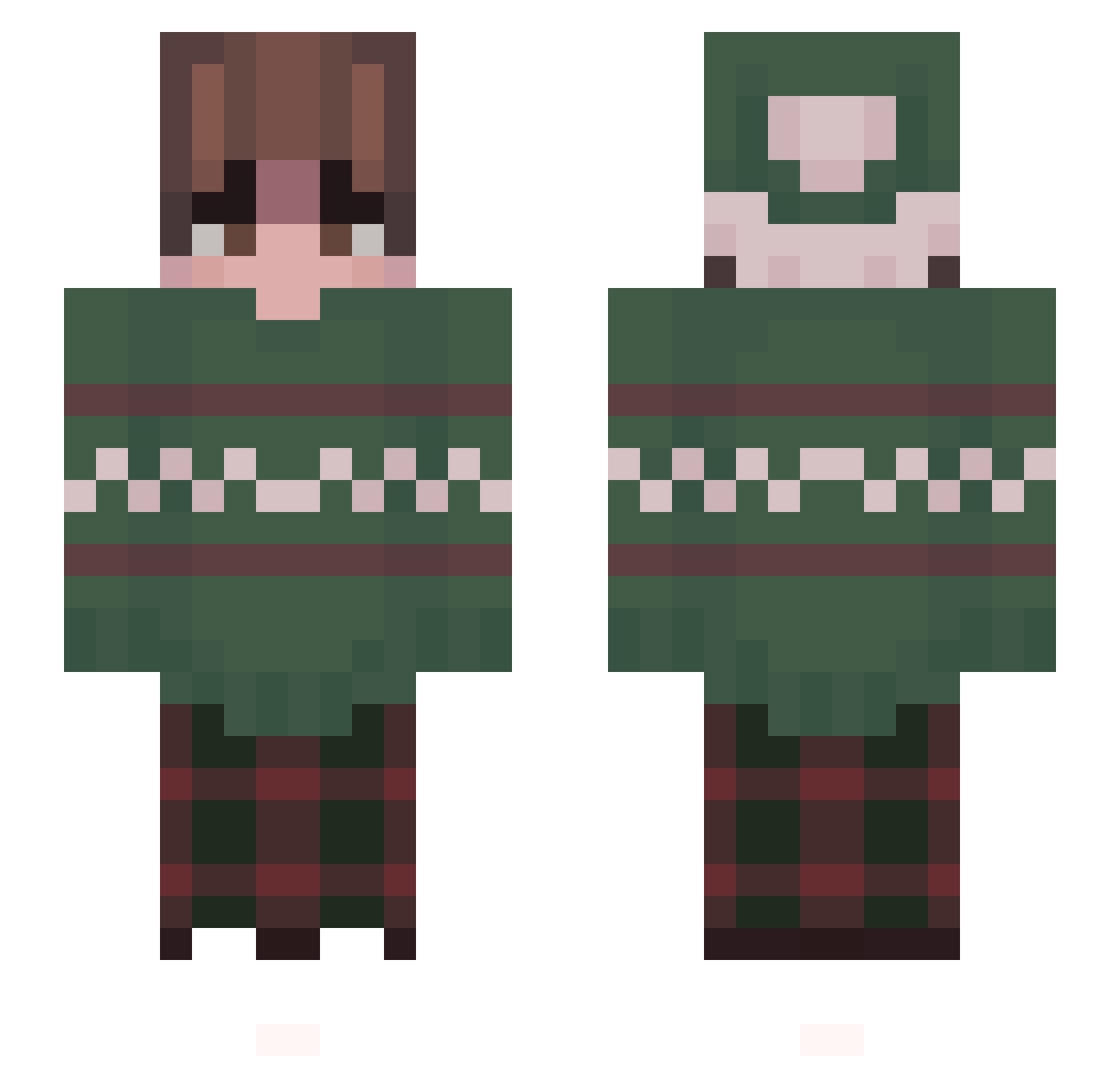 nessaxander Minecraft skin, front and back view