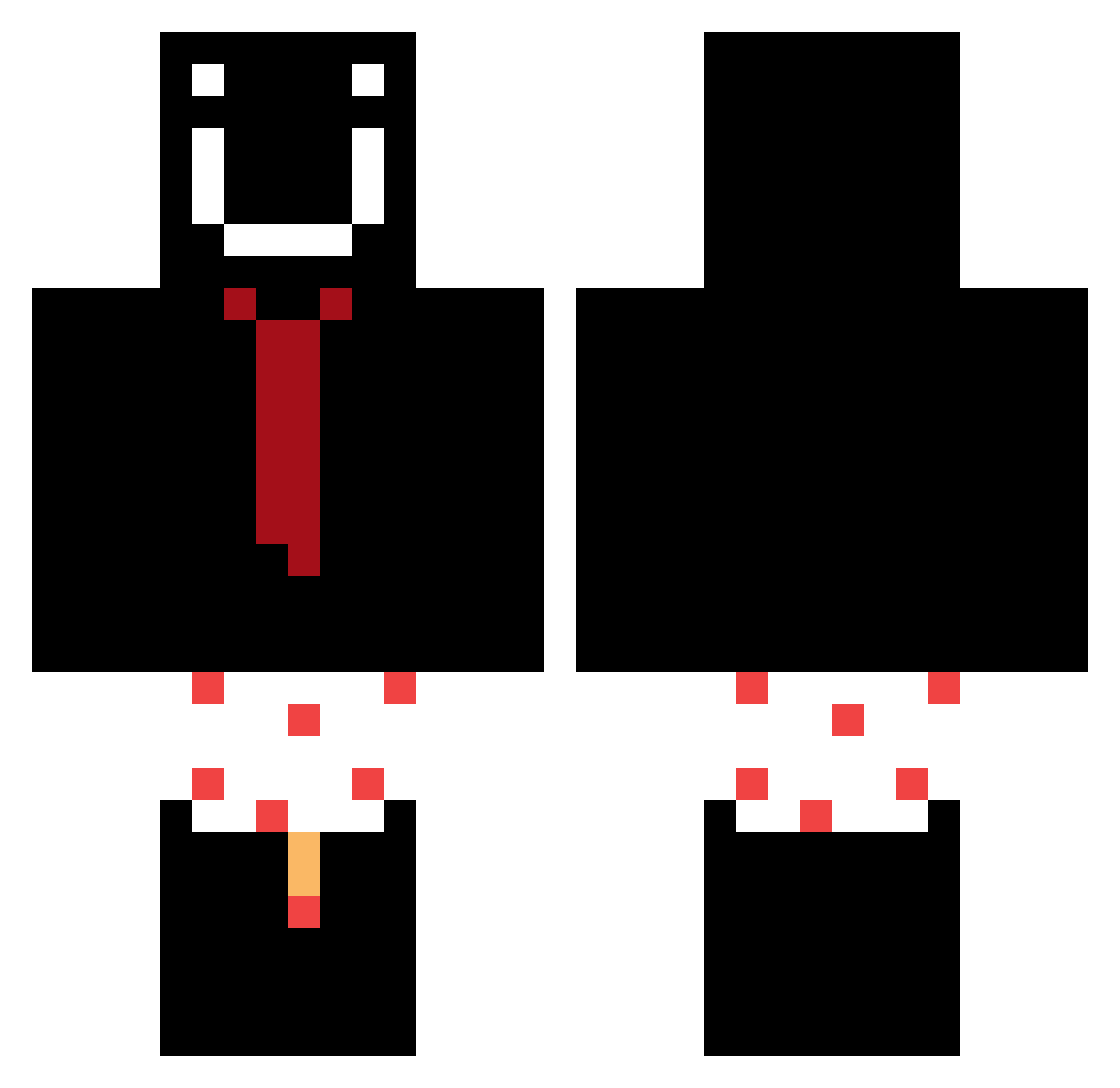 AivenLay Minecraft skin, front and back view