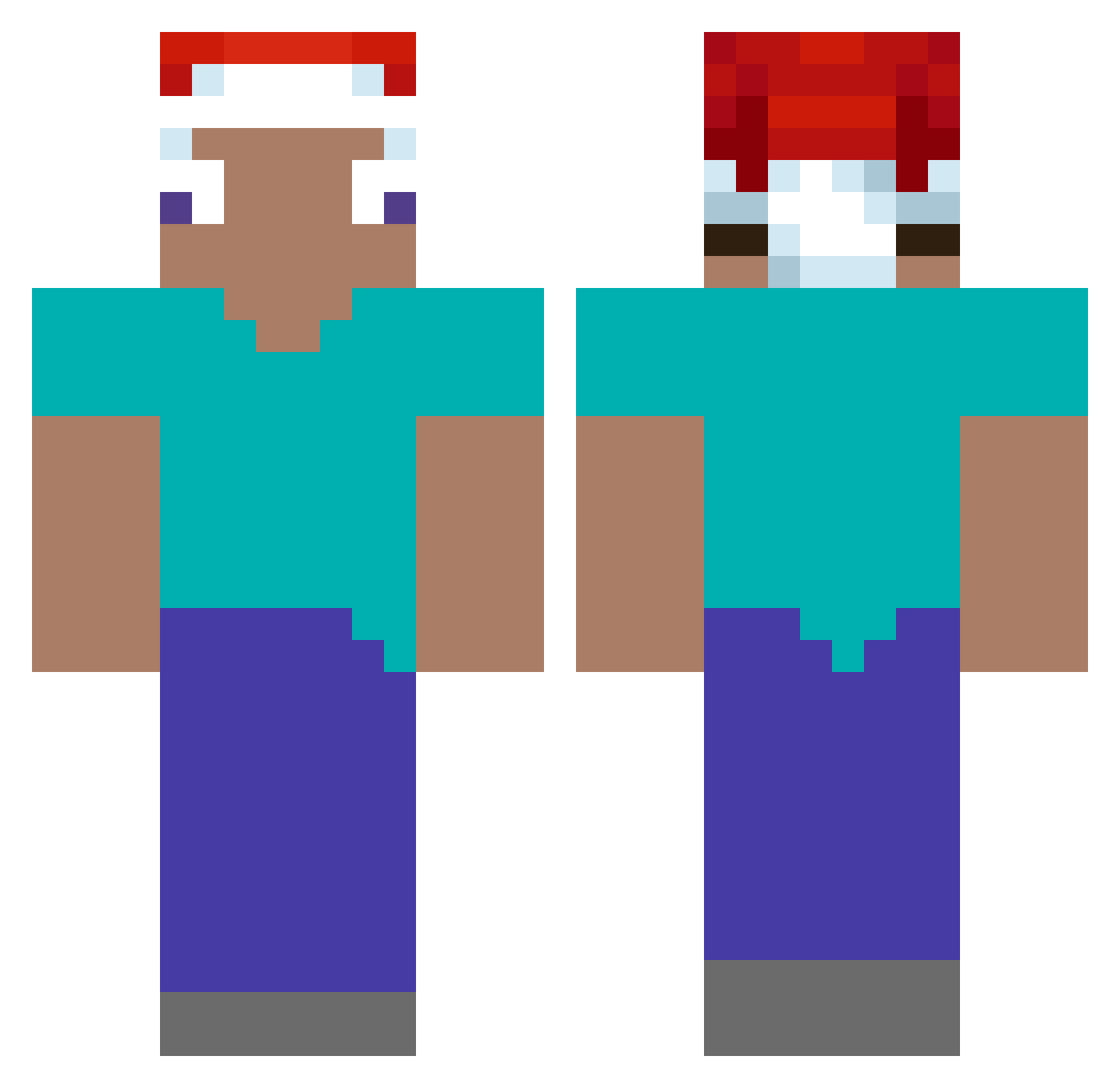 Clips_CPVP Minecraft skin, front and back view