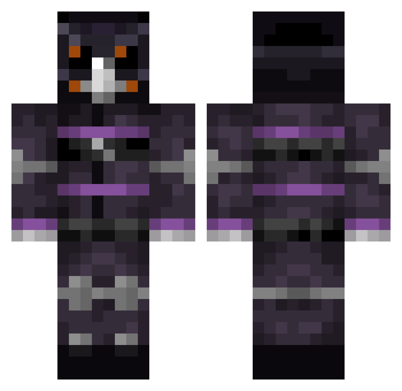 Aotier Minecraft skin, front and back view