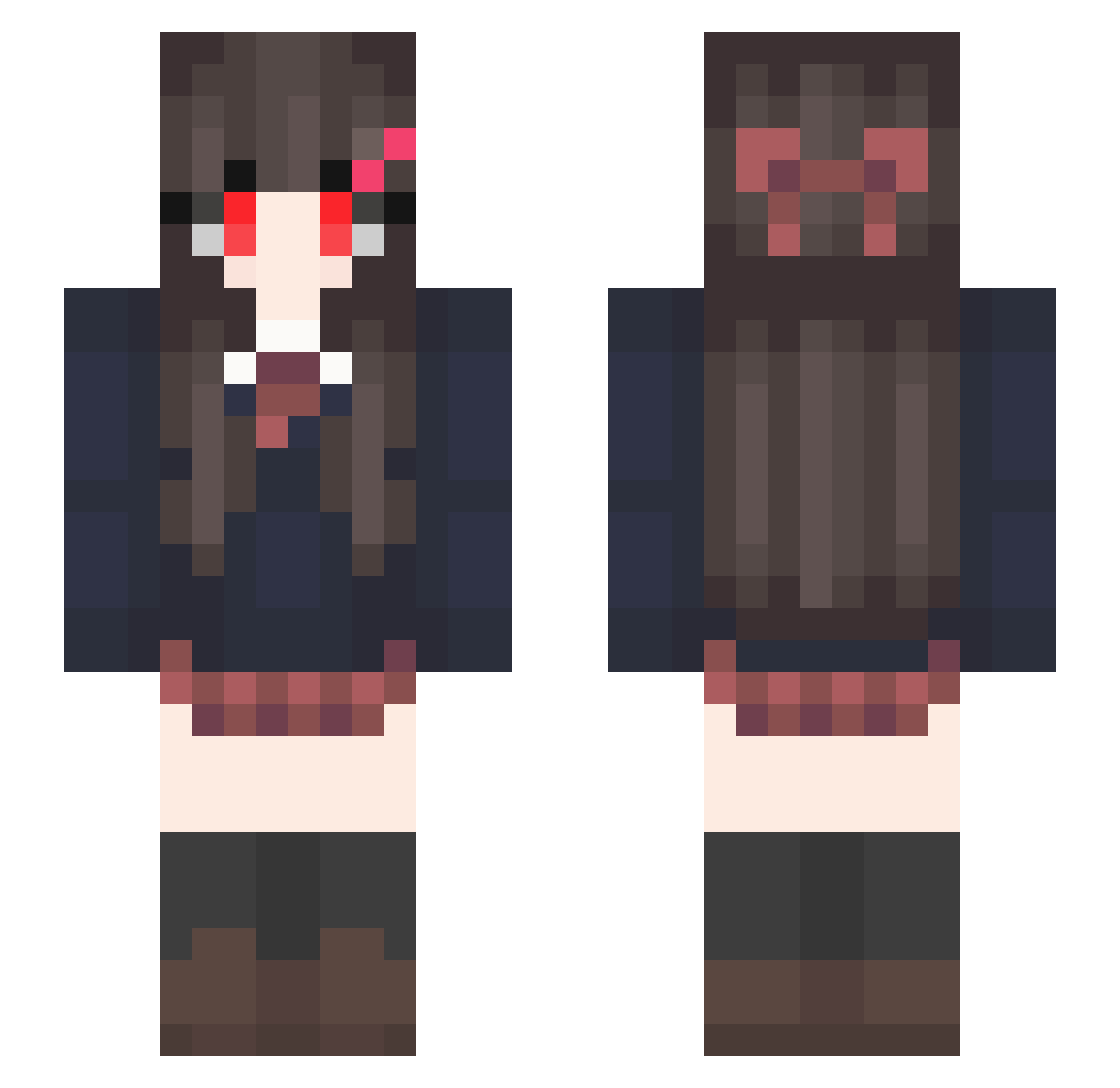 Pan_Lizatko Minecraft skin, front and back view