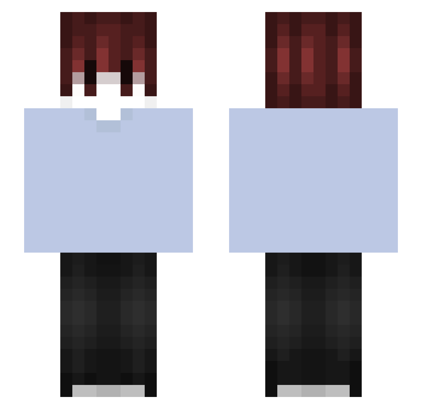 coherancee Minecraft skin, front and back view