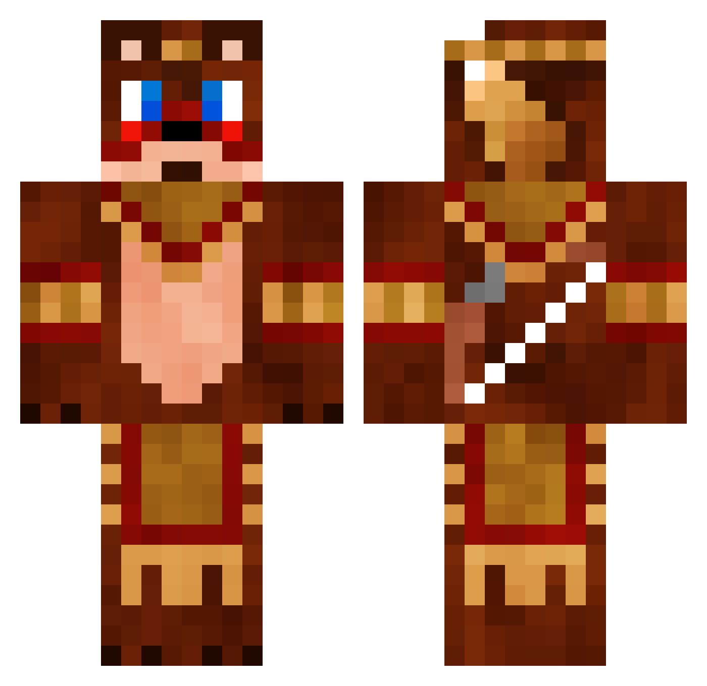 Koipzz Minecraft skin, front and back view