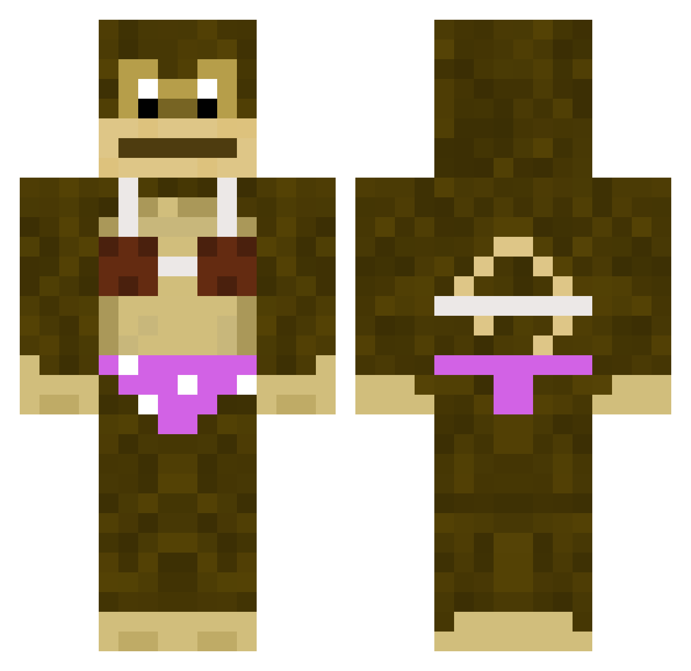 YoutubeForer Minecraft skin, front and back view
