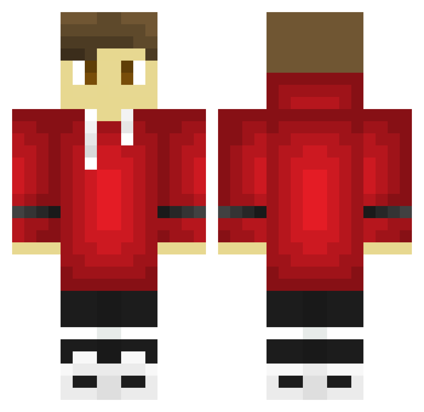 ShadxwCaster Minecraft skin, front and back view