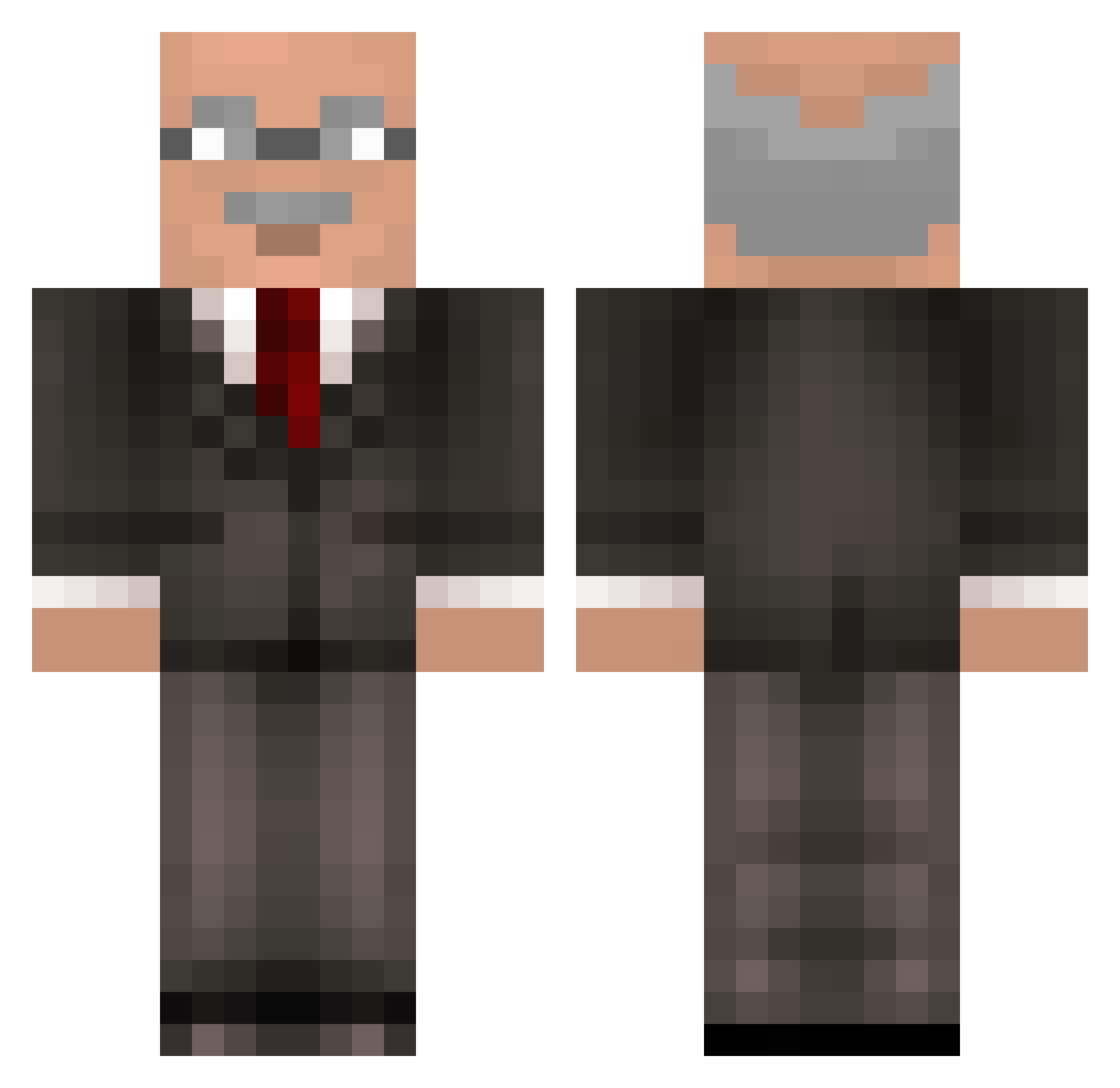Ad0lphus Minecraft skin, front and back view