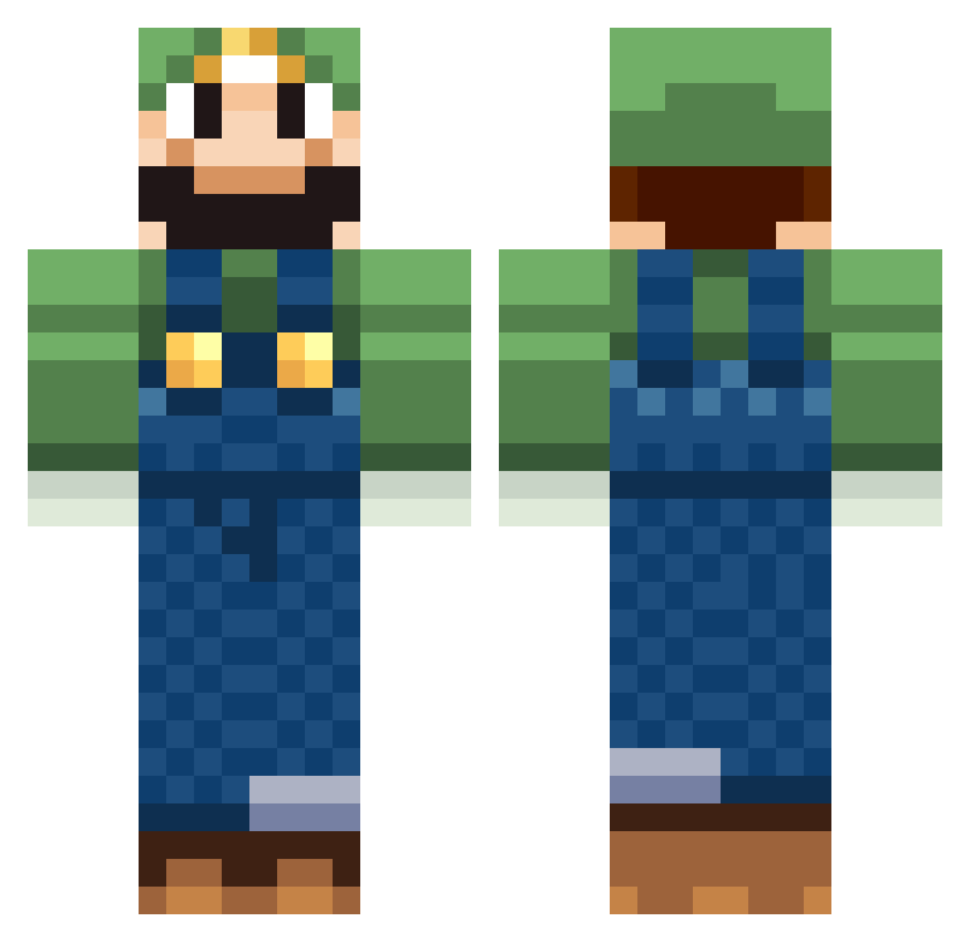 babyopolis Minecraft skin, front and back view