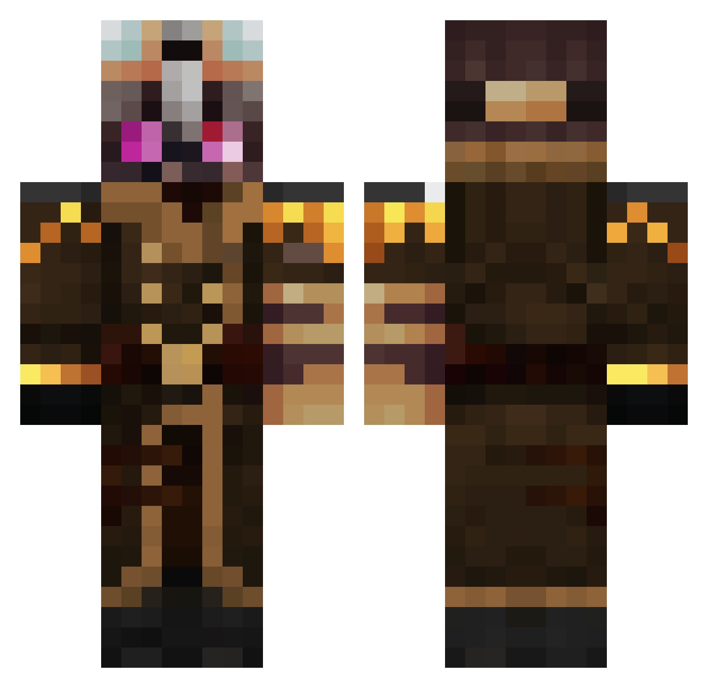 SamuelCreativ Minecraft skin, front and back view