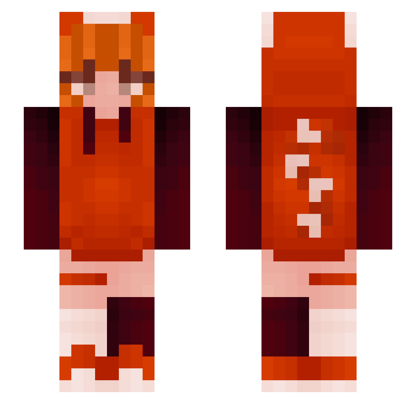 Sherayouu Minecraft skin, front and back view