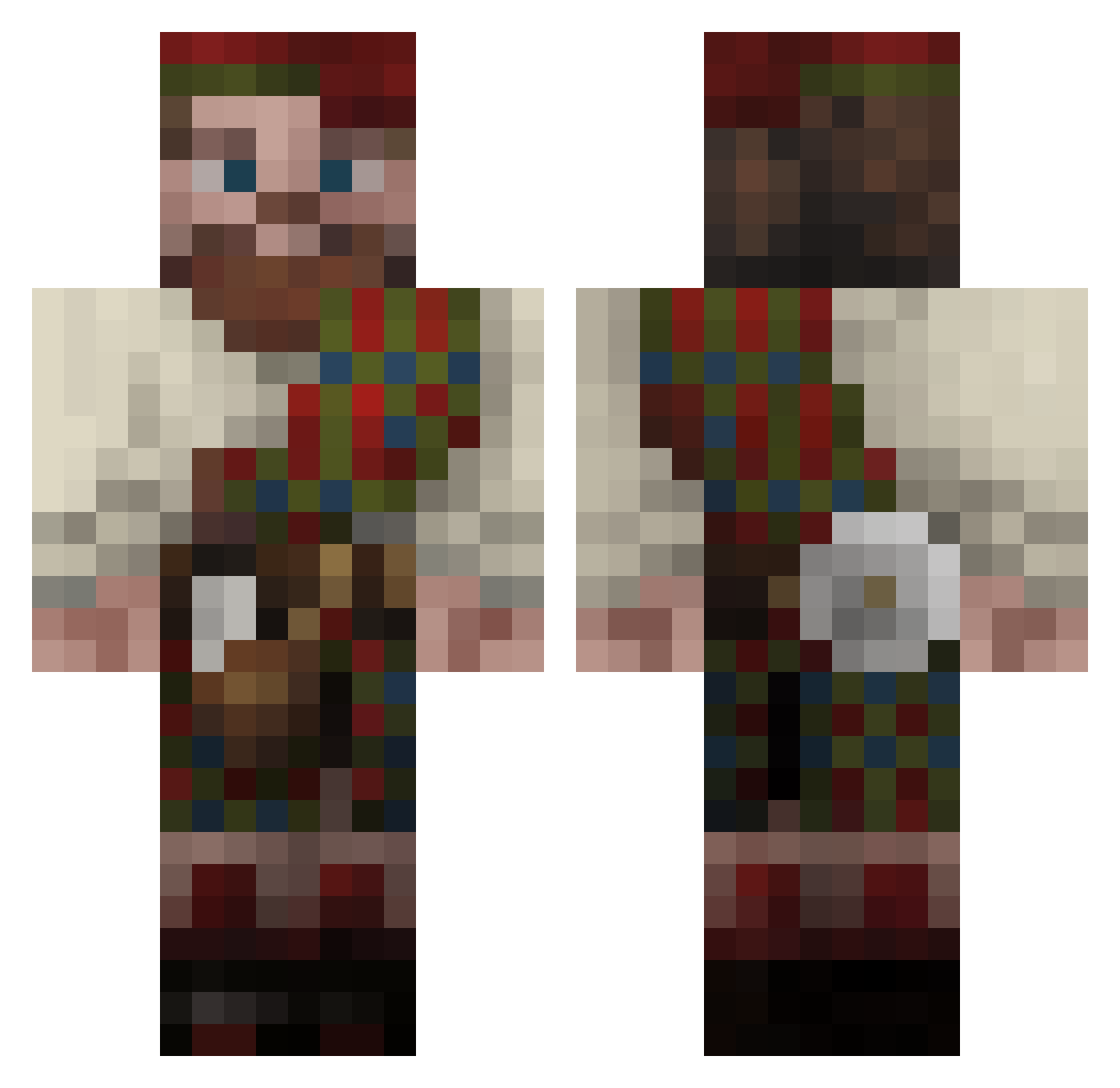 Tiatt Minecraft skin, front and back view