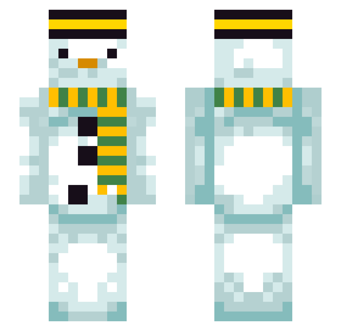 Dil Minecraft skin, front and back view