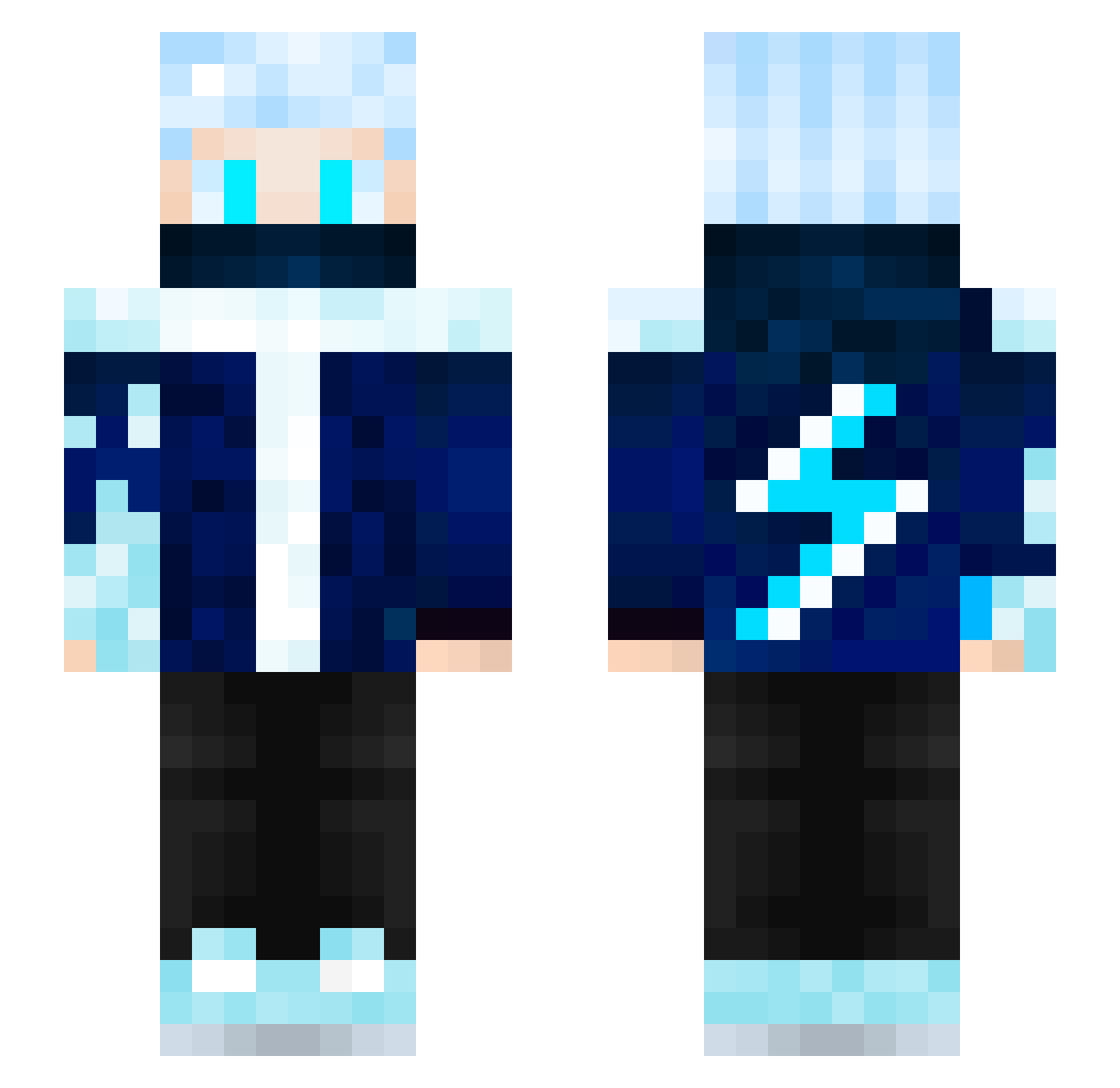 Hamzehsidd Minecraft skin, front and back view