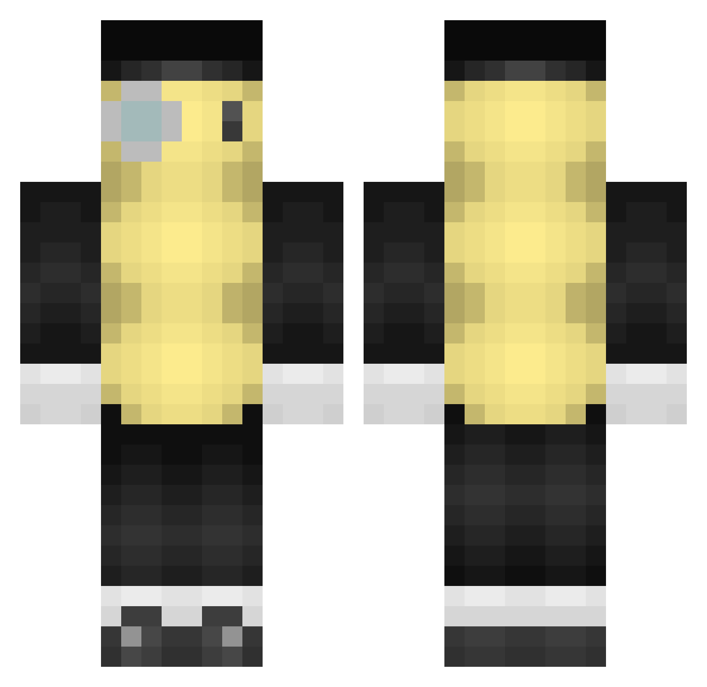 PnutGaming Minecraft skin, front and back view