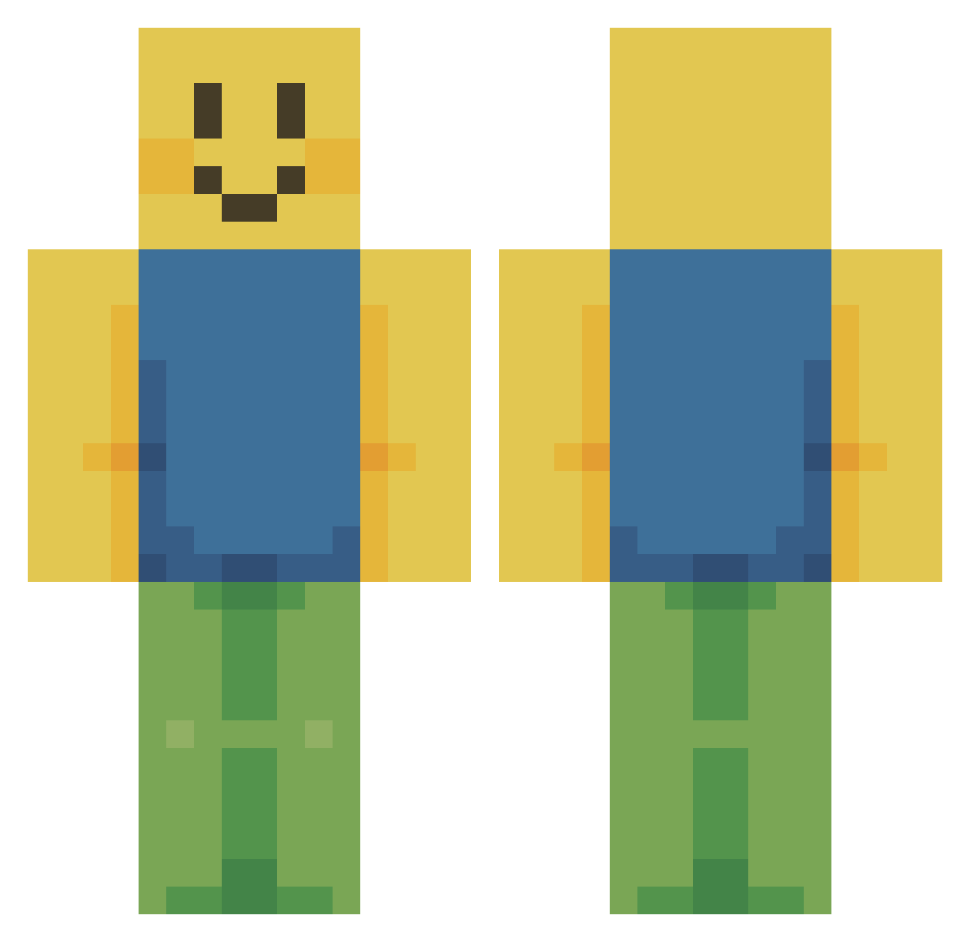 JavaEdition2 Minecraft skin, front and back view
