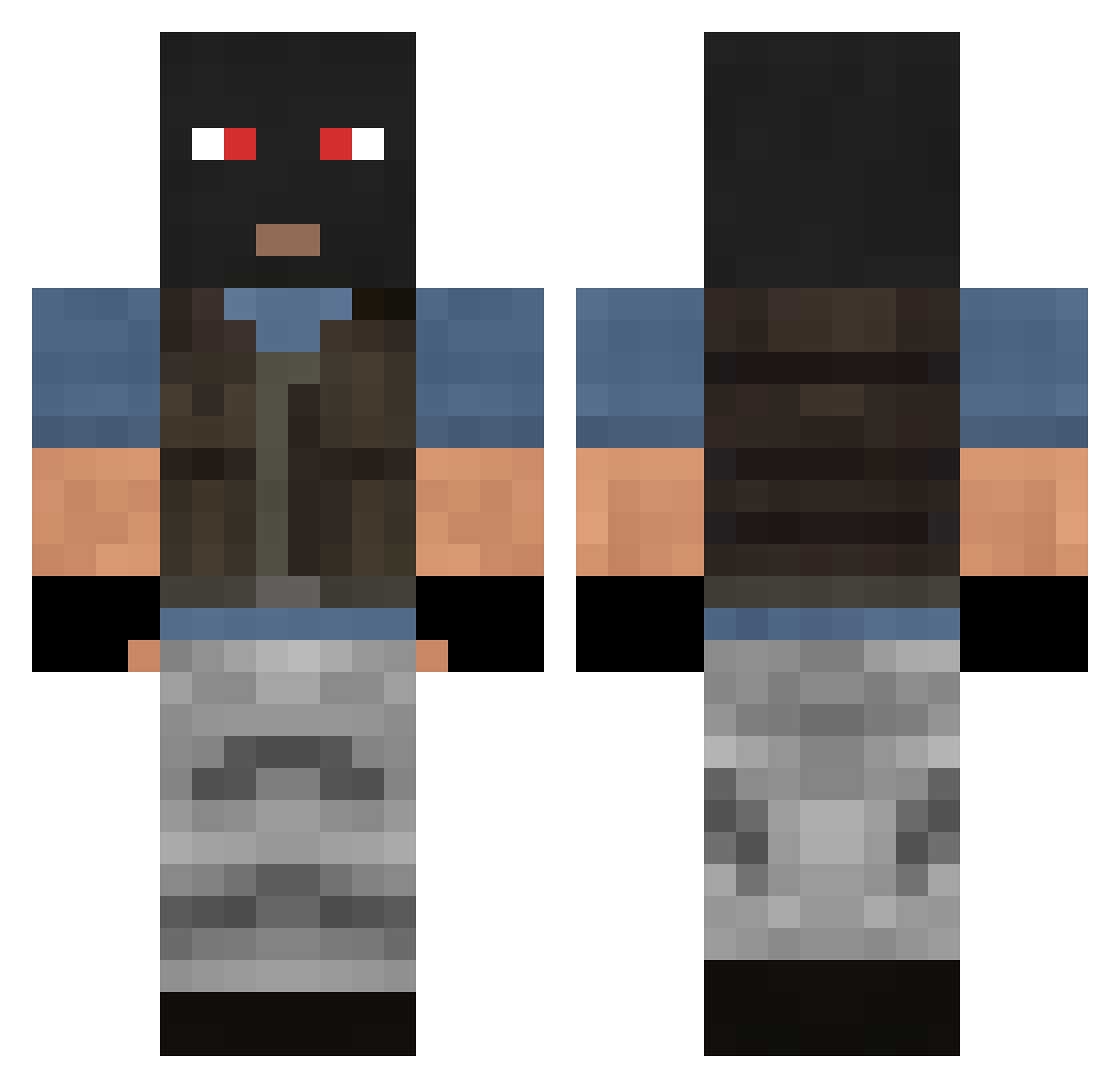 matipicl Minecraft skin, front and back view