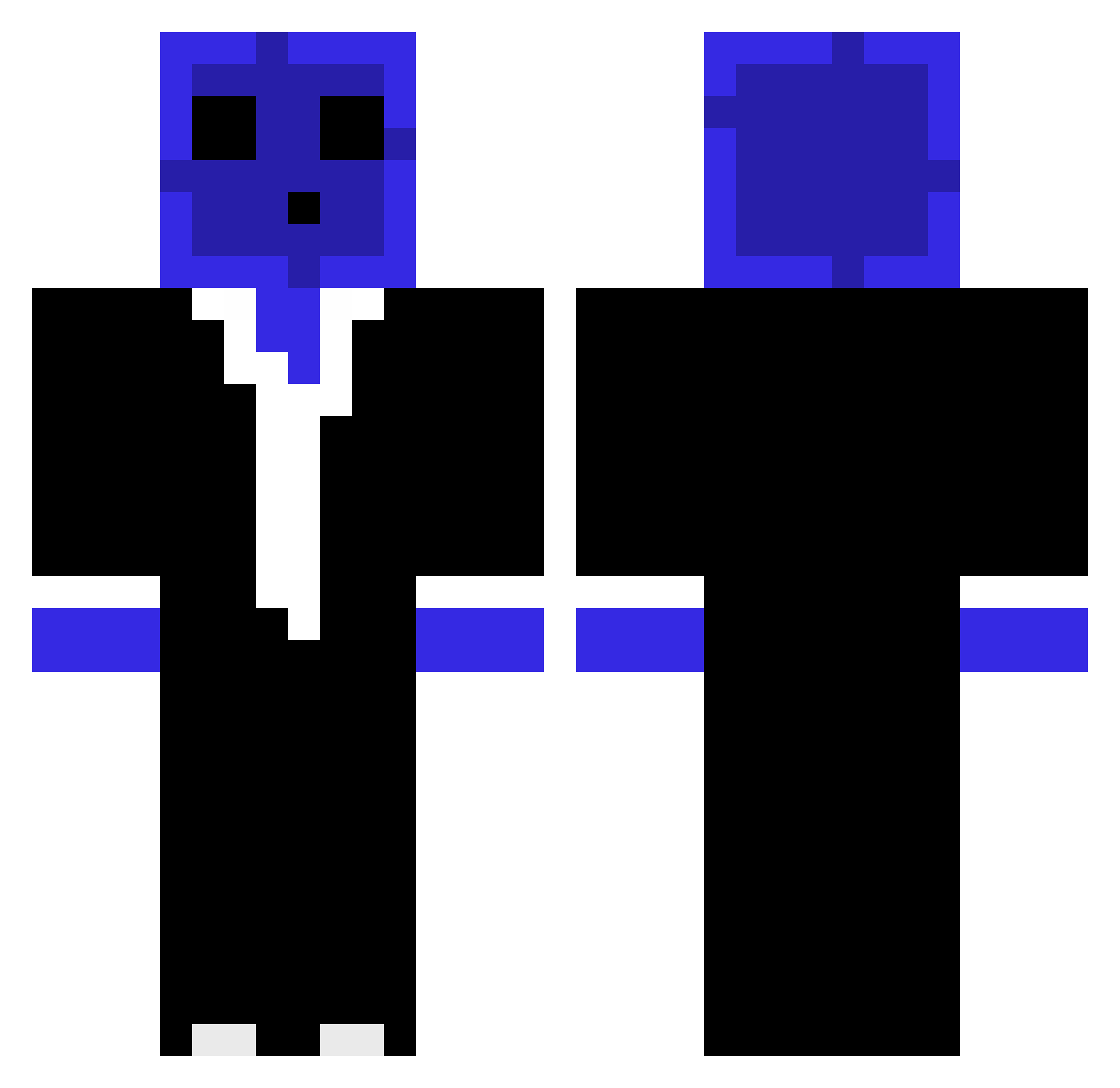 skyzee Minecraft skin, front and back view