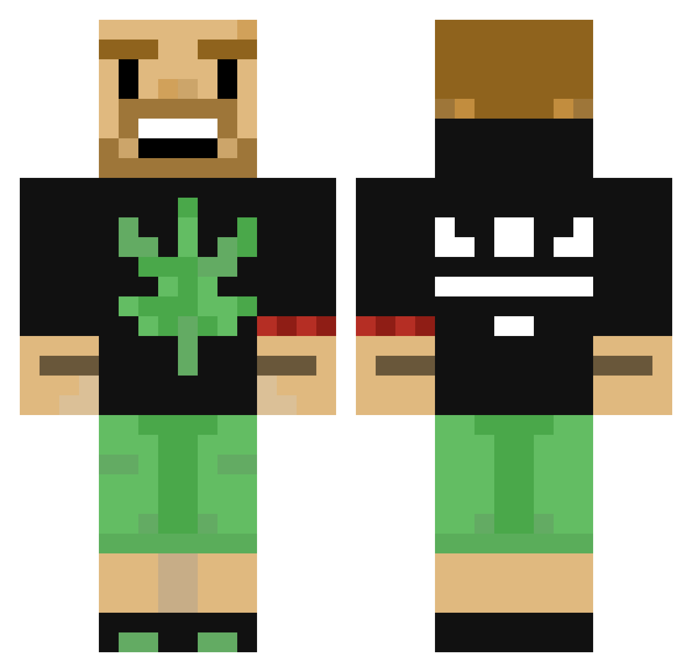 420FishLips Minecraft skin, front and back view