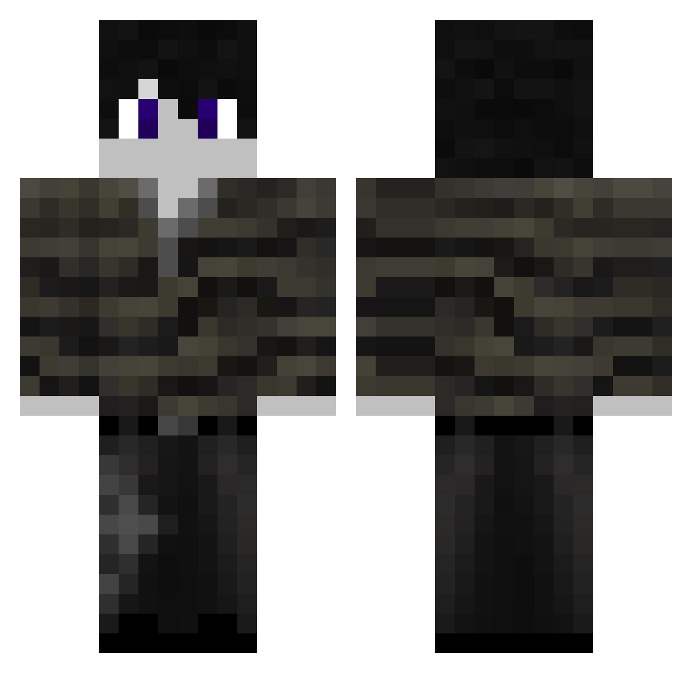 PotFlex Minecraft skin, front and back view