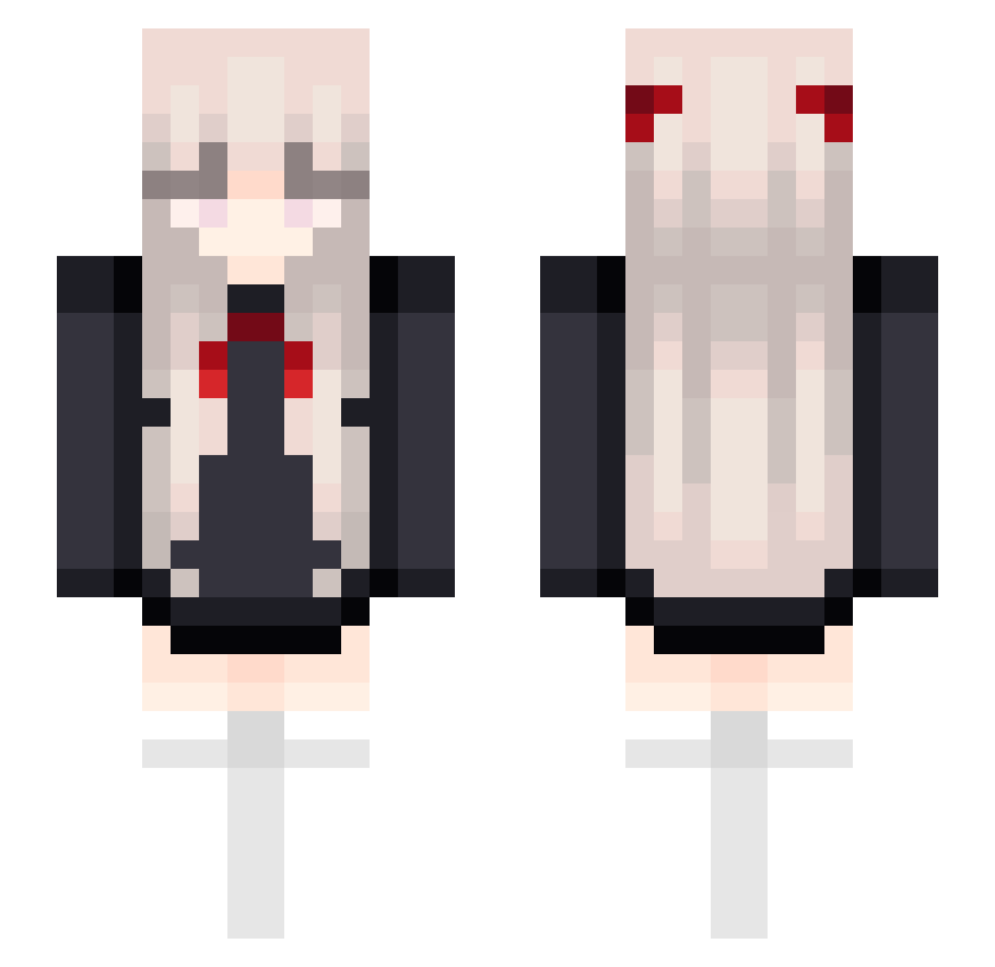 Xiyanx Minecraft skin, front and back view