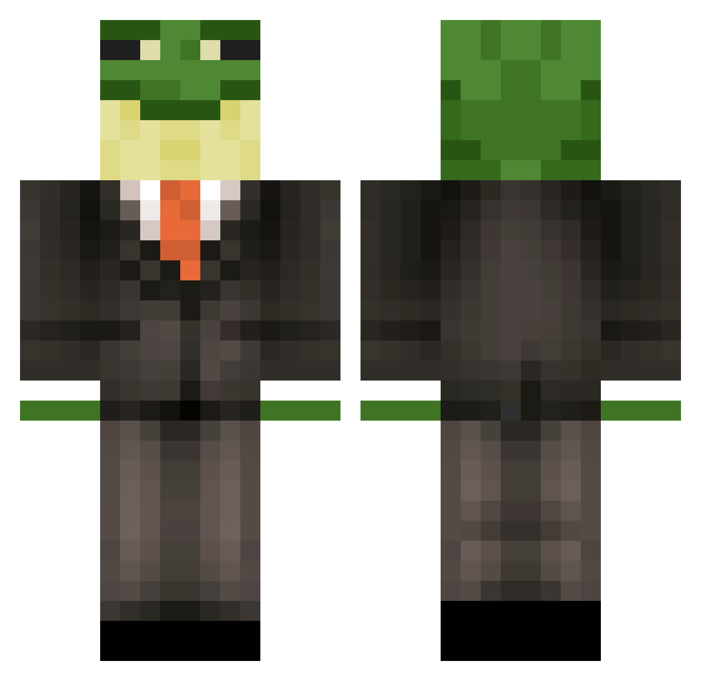 SoggedNoodles Minecraft skin, front and back view